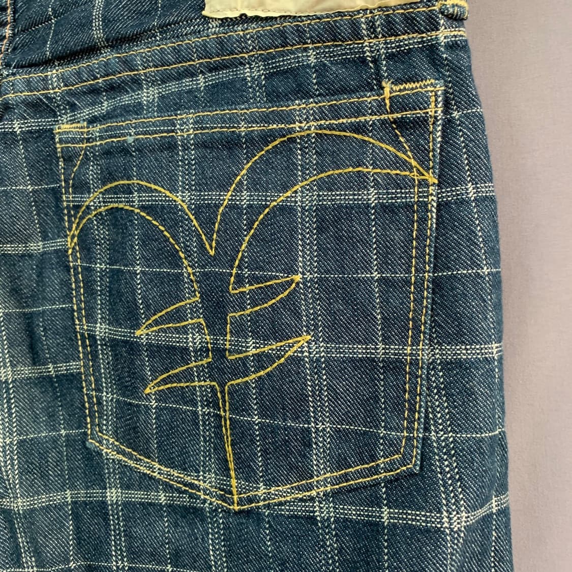 30인치 미치코 코시노 YEN JEANS 스트레이트 체크 데님 청바지 상품이미지3