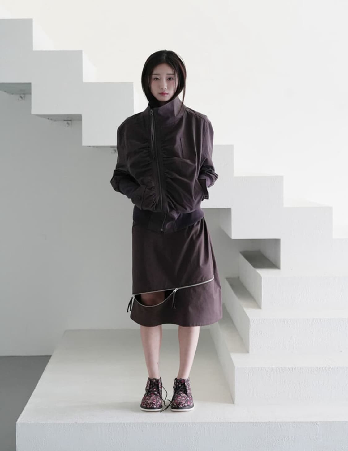 구매)인앤양인하모니 셔링 자켓 퍼플 상품이미지1