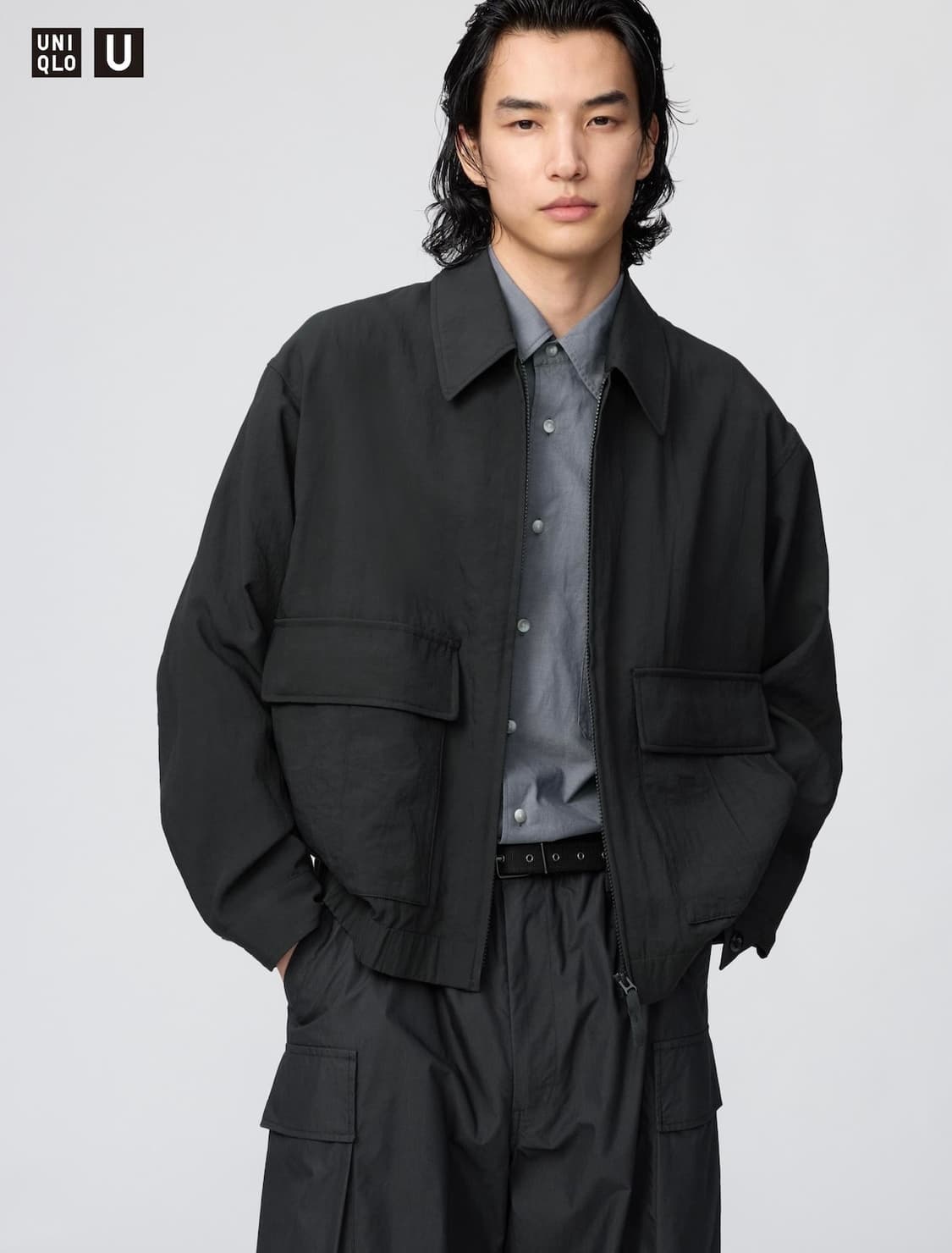 유니클로U 쇼트 블루종 XL 상품이미지3