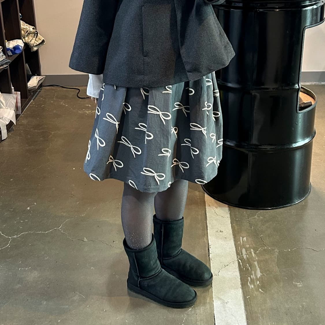 챠콜 리본 볼륨 스커트 상품이미지2