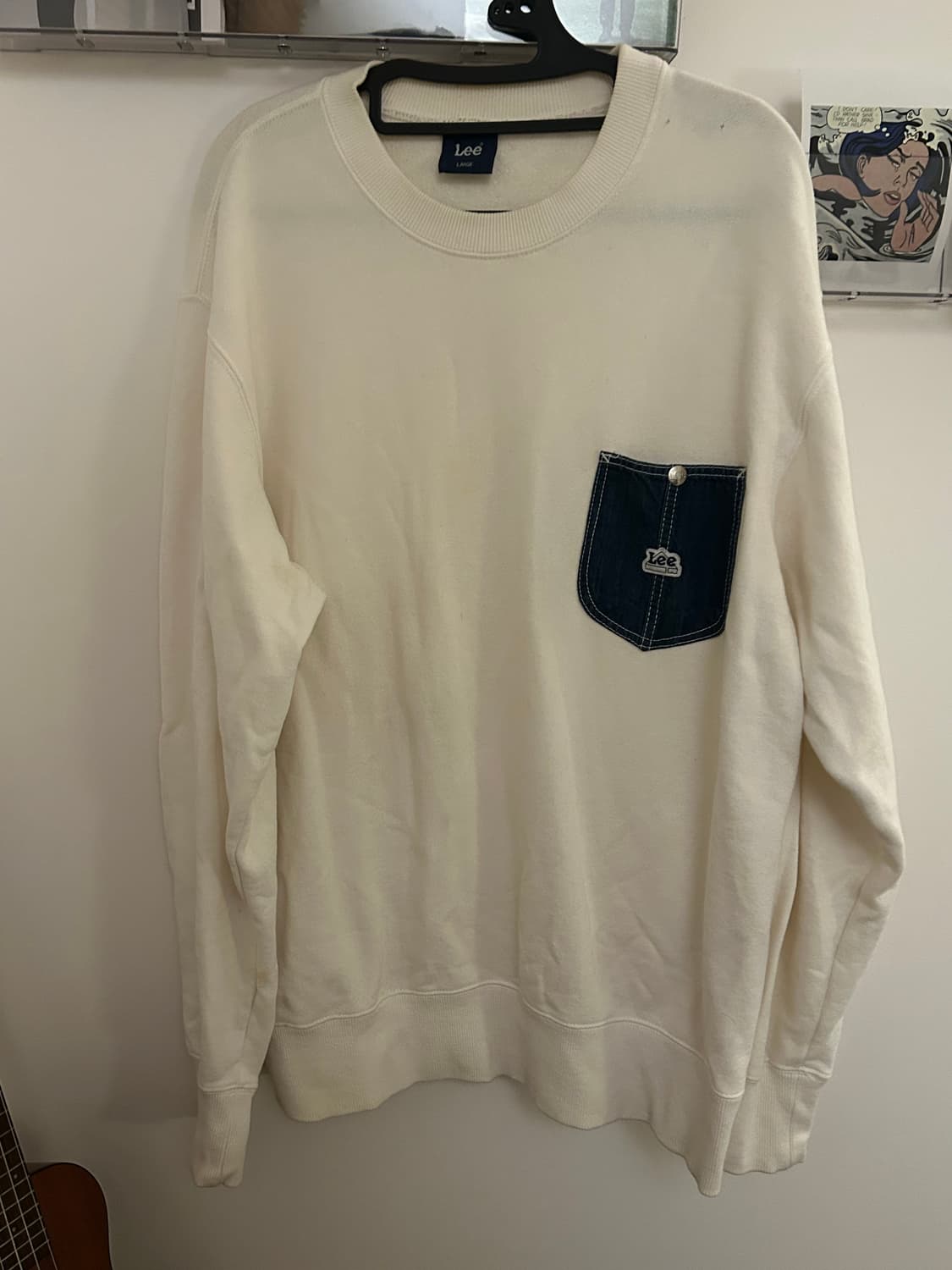 Lee 화이트 맨투맨 상품이미지1