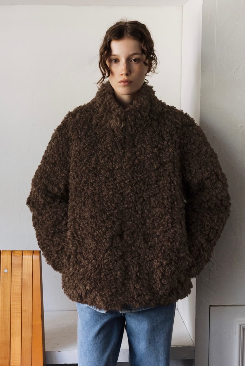 And you 앤유 하이넥 퍼자켓 (초콜릿) 상품이미지1