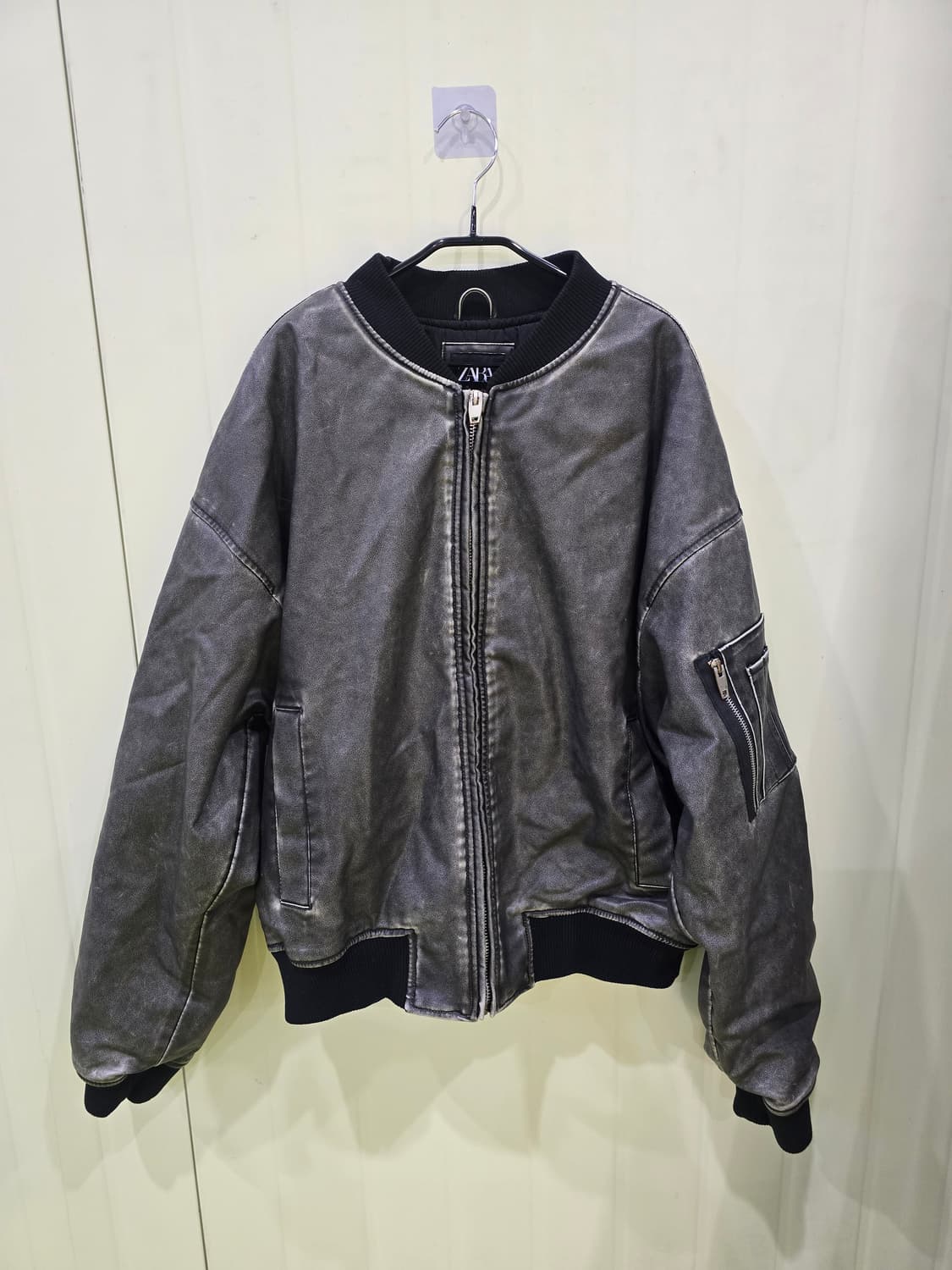 ZARA MAN 페이크레더 봄버자켓 XL   상품이미지7
