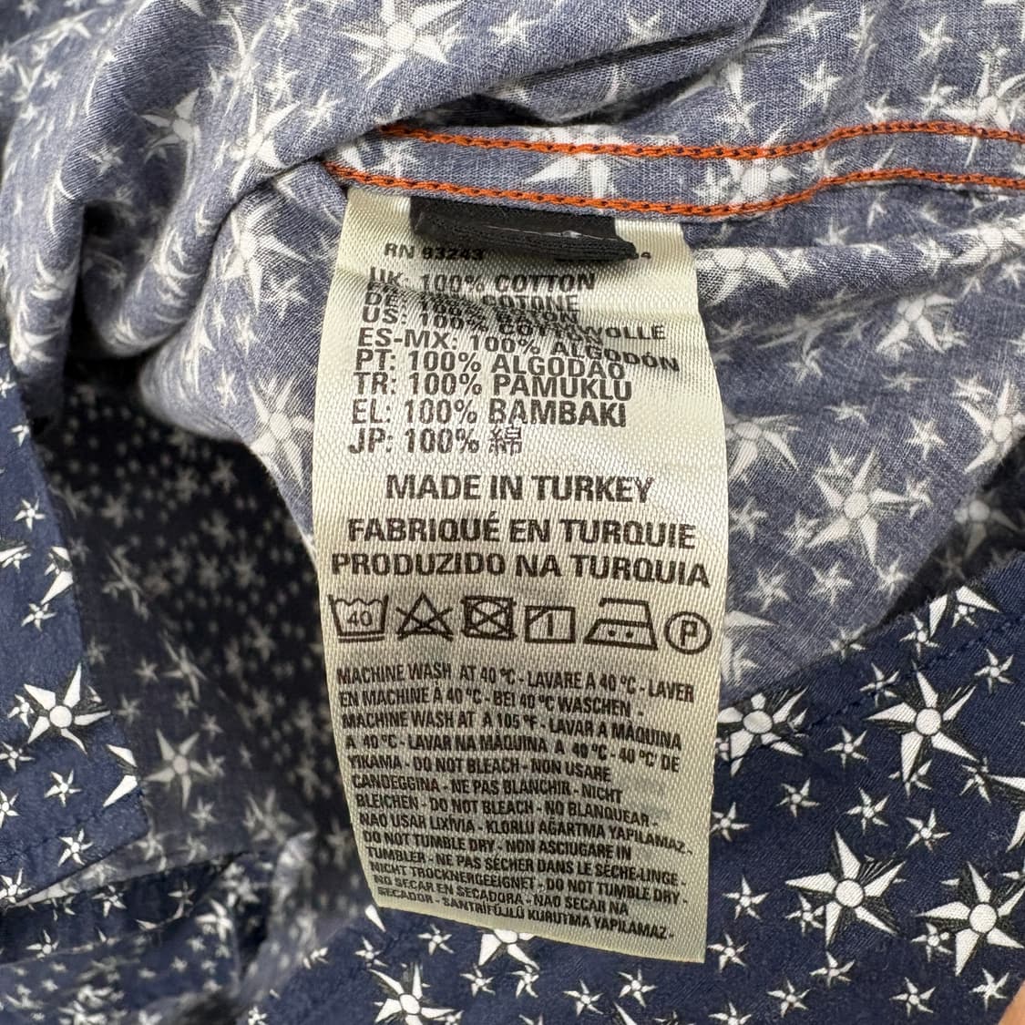 디젤 네이비 별 패턴 셔츠 공용 M 상품이미지6