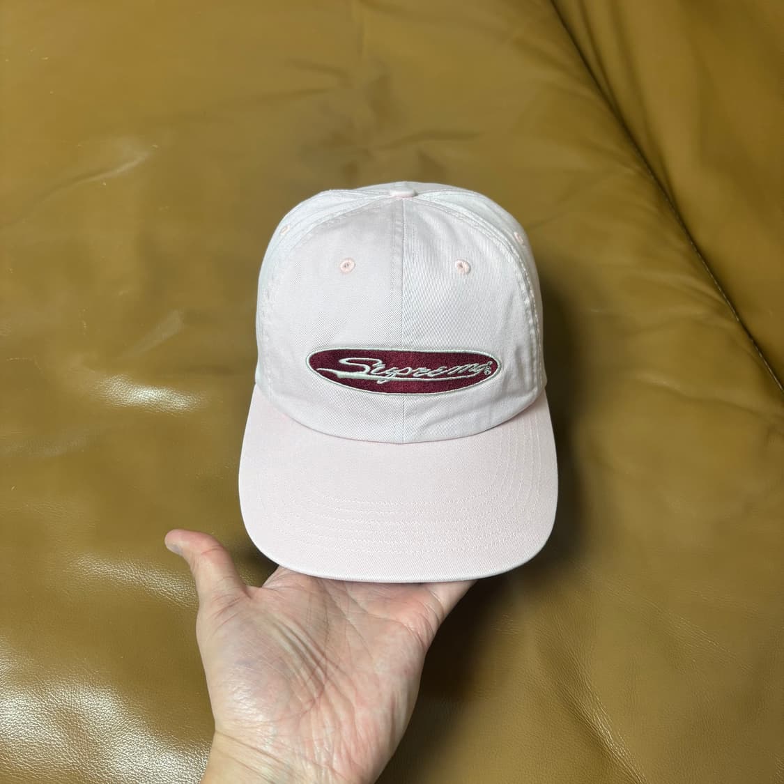 Supreme 슈프림 23ss 오발 워시드 핑크 6패널 볼캡 모자 상품이미지2