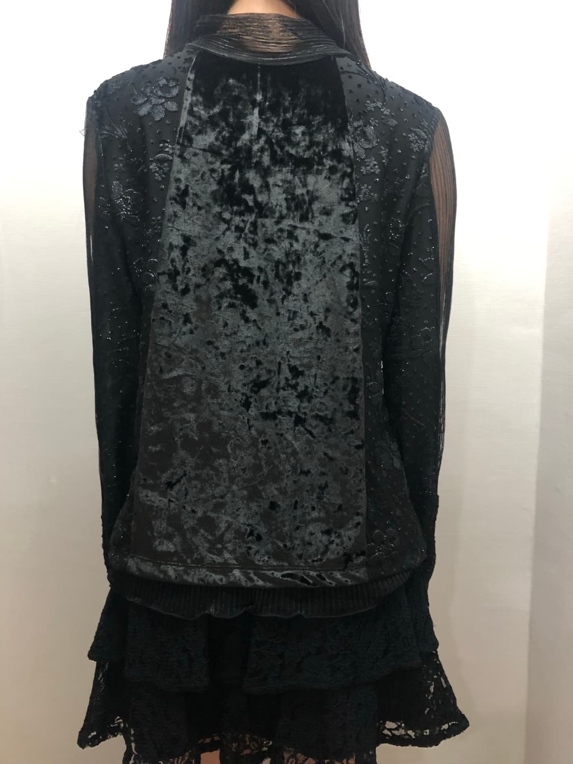 빈티지 블랙 플라워 시스루 탑 상품이미지9