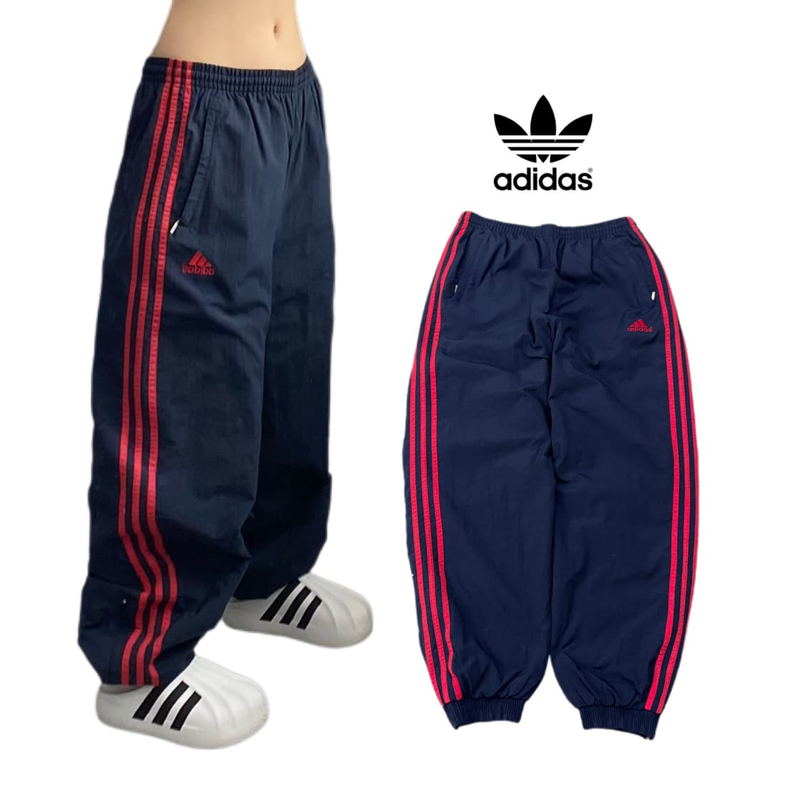 아디다스 90s 삼선 남빨 올드스쿨 바람막이 트랙팬츠 상품이미지1