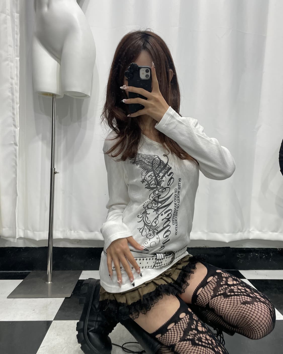 🎸화이트 재패니즈 프린팅 롱슬리브🎸 상품이미지3