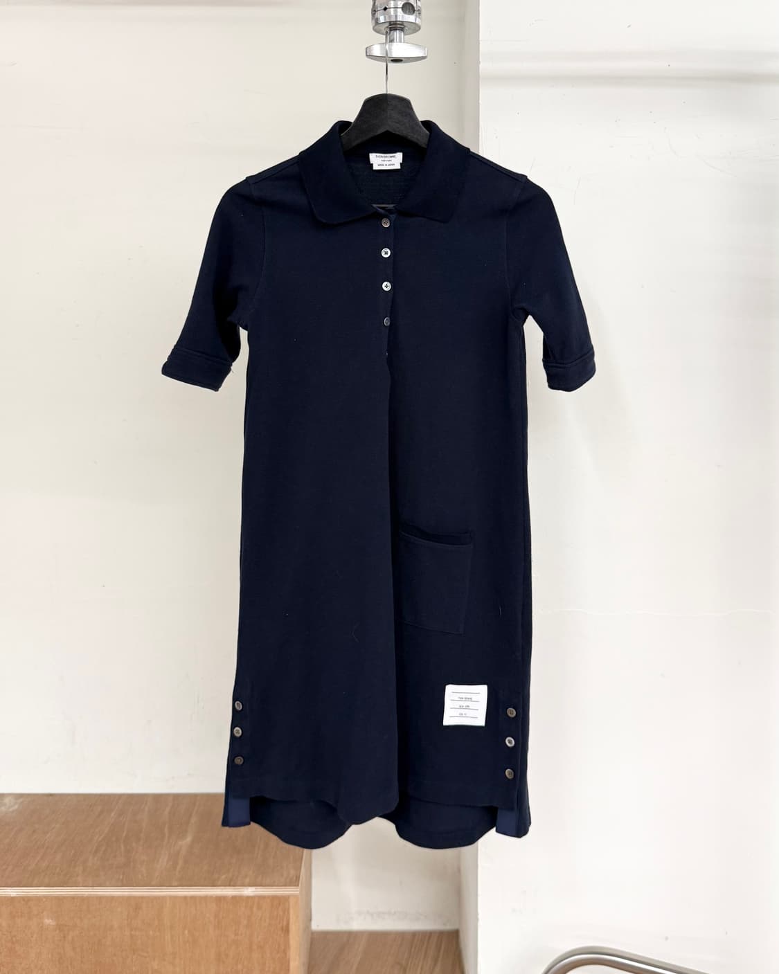 톰 브라운 네이비 코튼 피케 폴로 드레스 상품이미지1