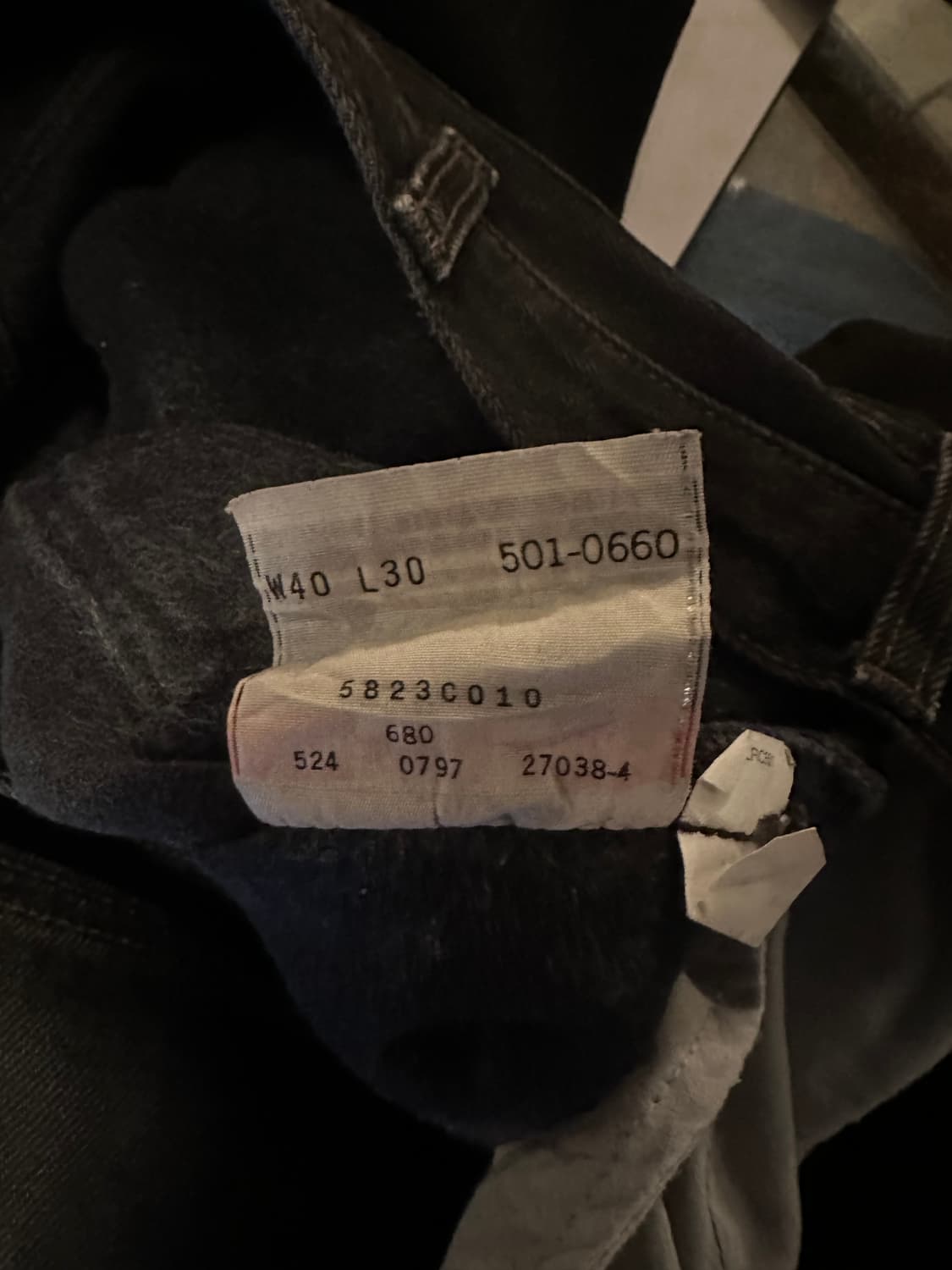 90s USA 빈티지 리바이스 501 0660 블랙진 흑청 데님 팬츠 상품이미지7