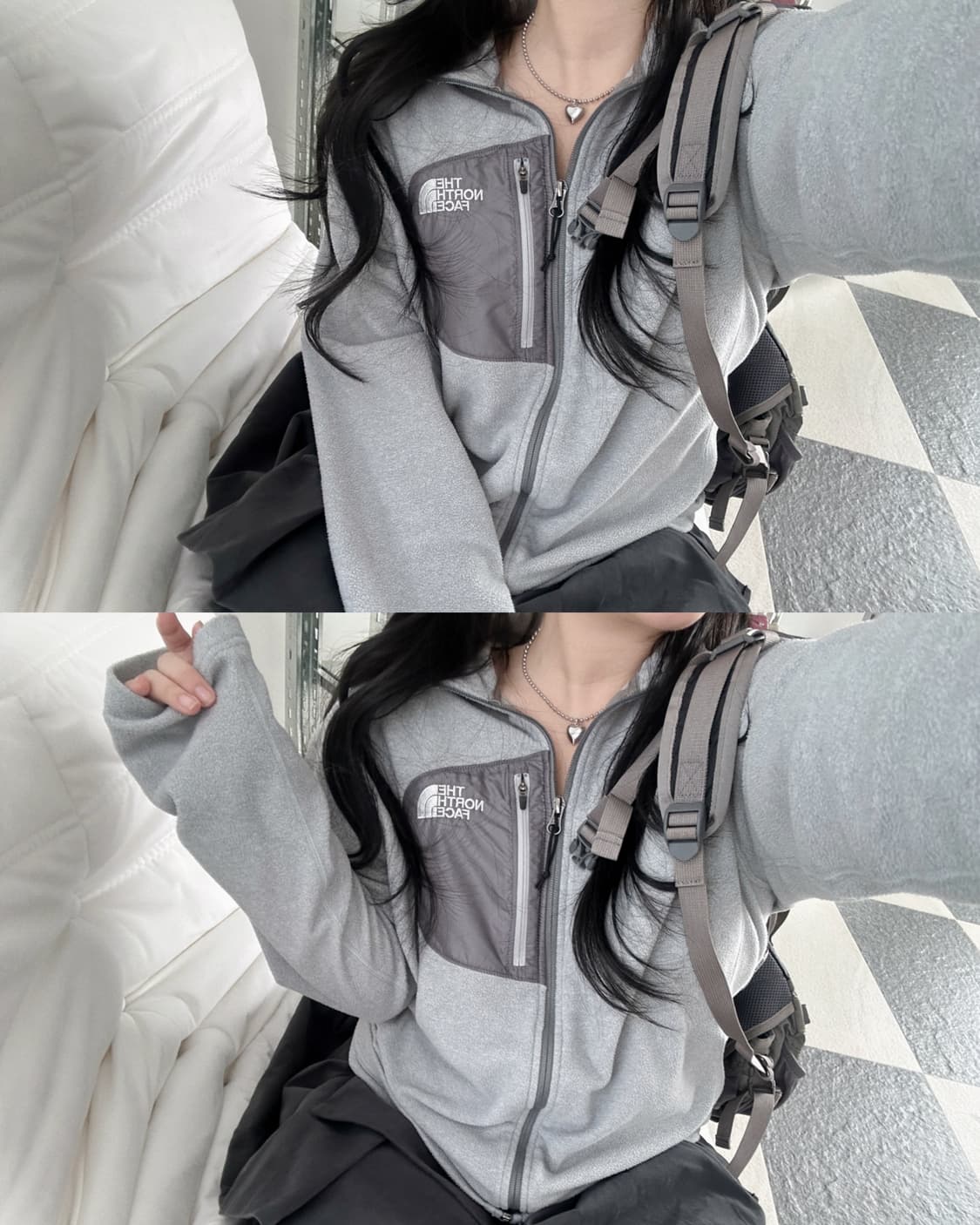 노스페이스 그레이 포켓 플리스 집업  상품이미지3