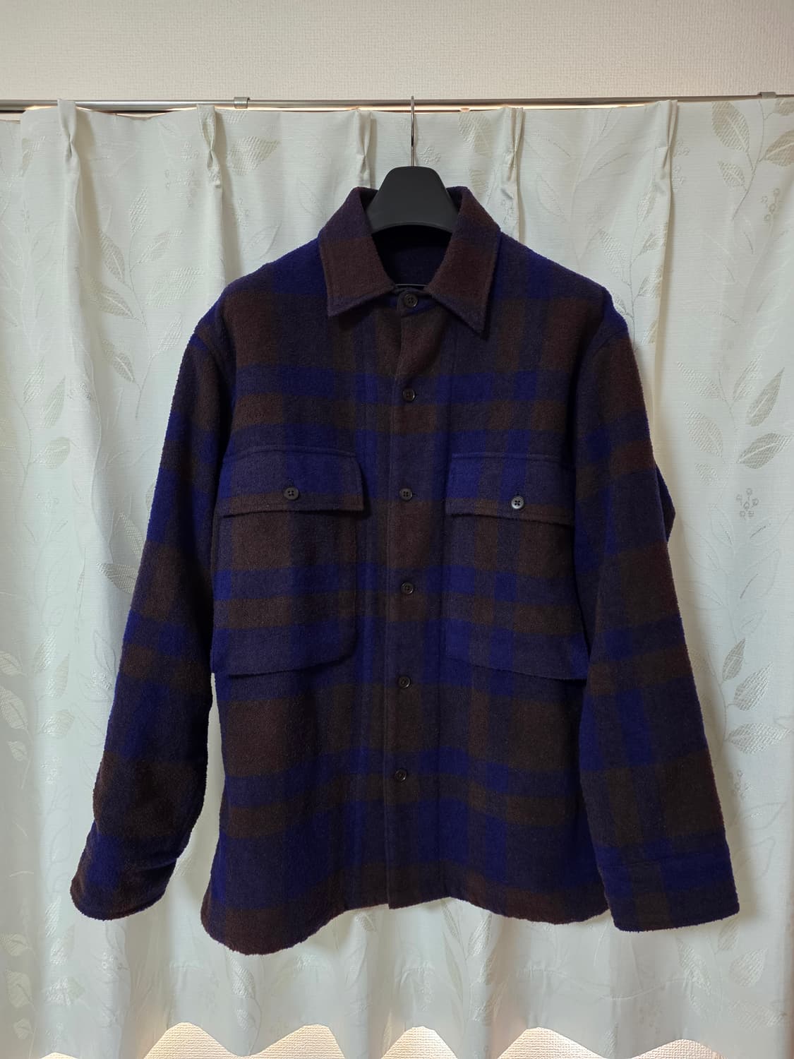 23FW 캡틴선샤인 밀 셔츠 자켓 네이비/브라운 40사이즈 상품이미지2