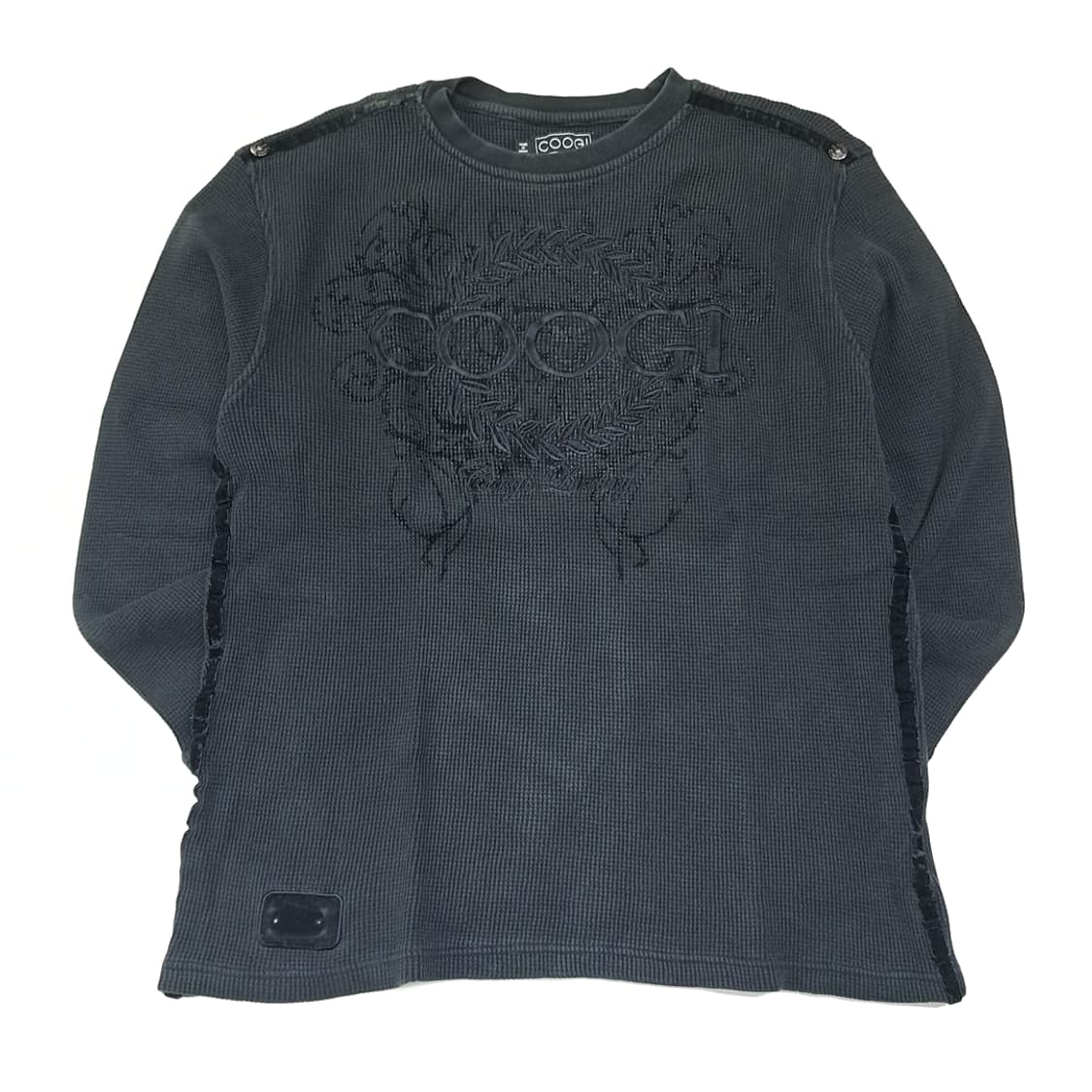 CL321 L 쿠지 00s 코튼 와플벨벳 차콜그레이 니트스웨터 상품이미지1