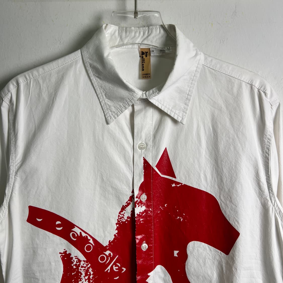 존 갈리아노 불테리어 그래픽 화이트 셔츠 M 상품이미지5