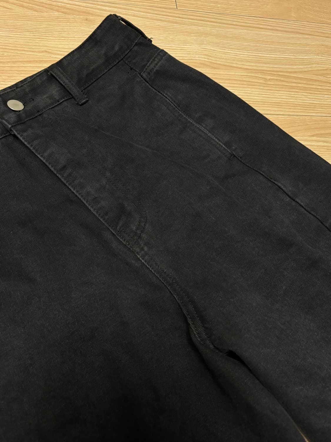 여성 커브드핏 흑청 팬츠 상품이미지5