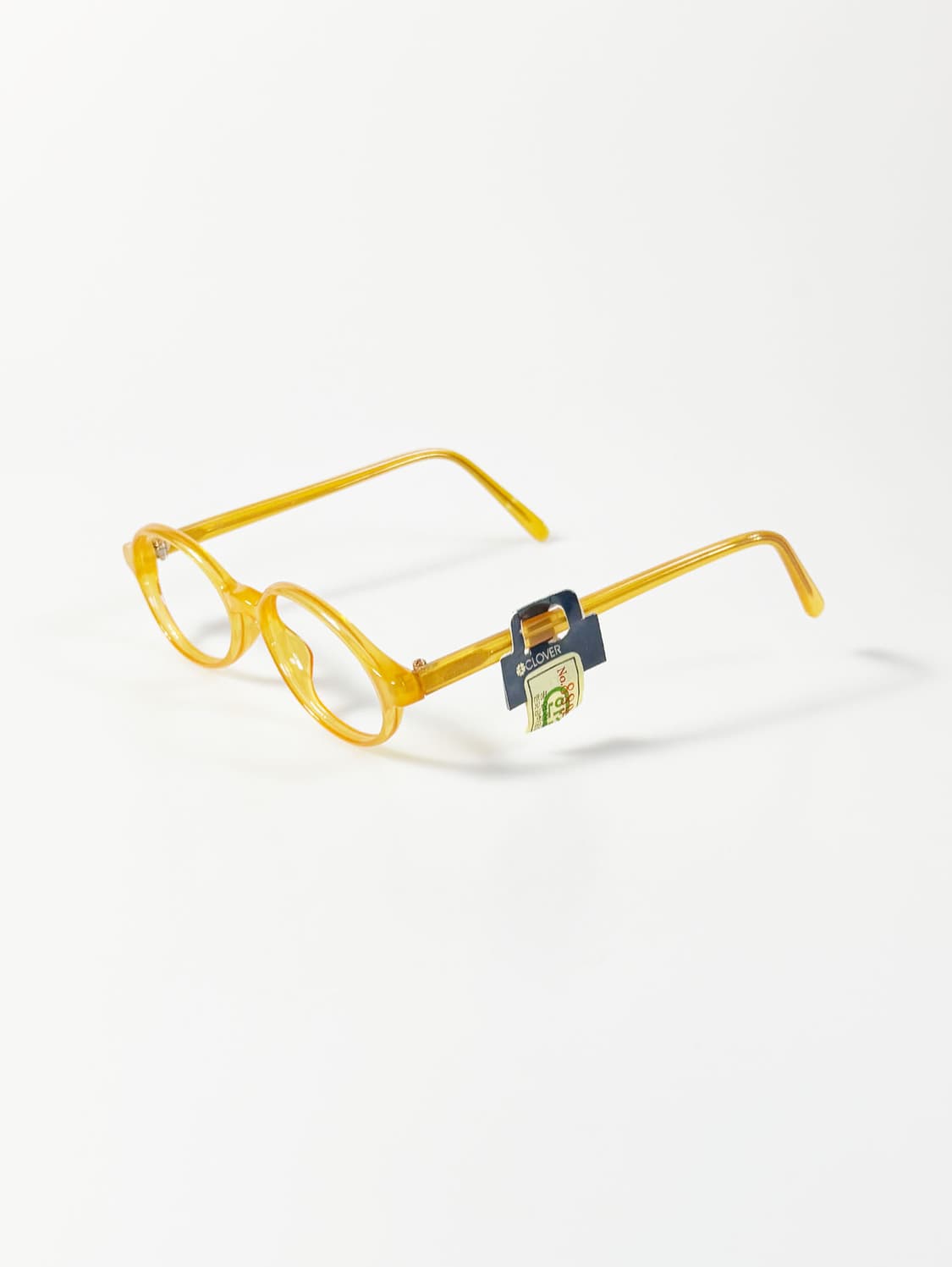 90s CLOVER 허니 엘로우 오벌 뿔테 빈티지 안경 상품이미지3