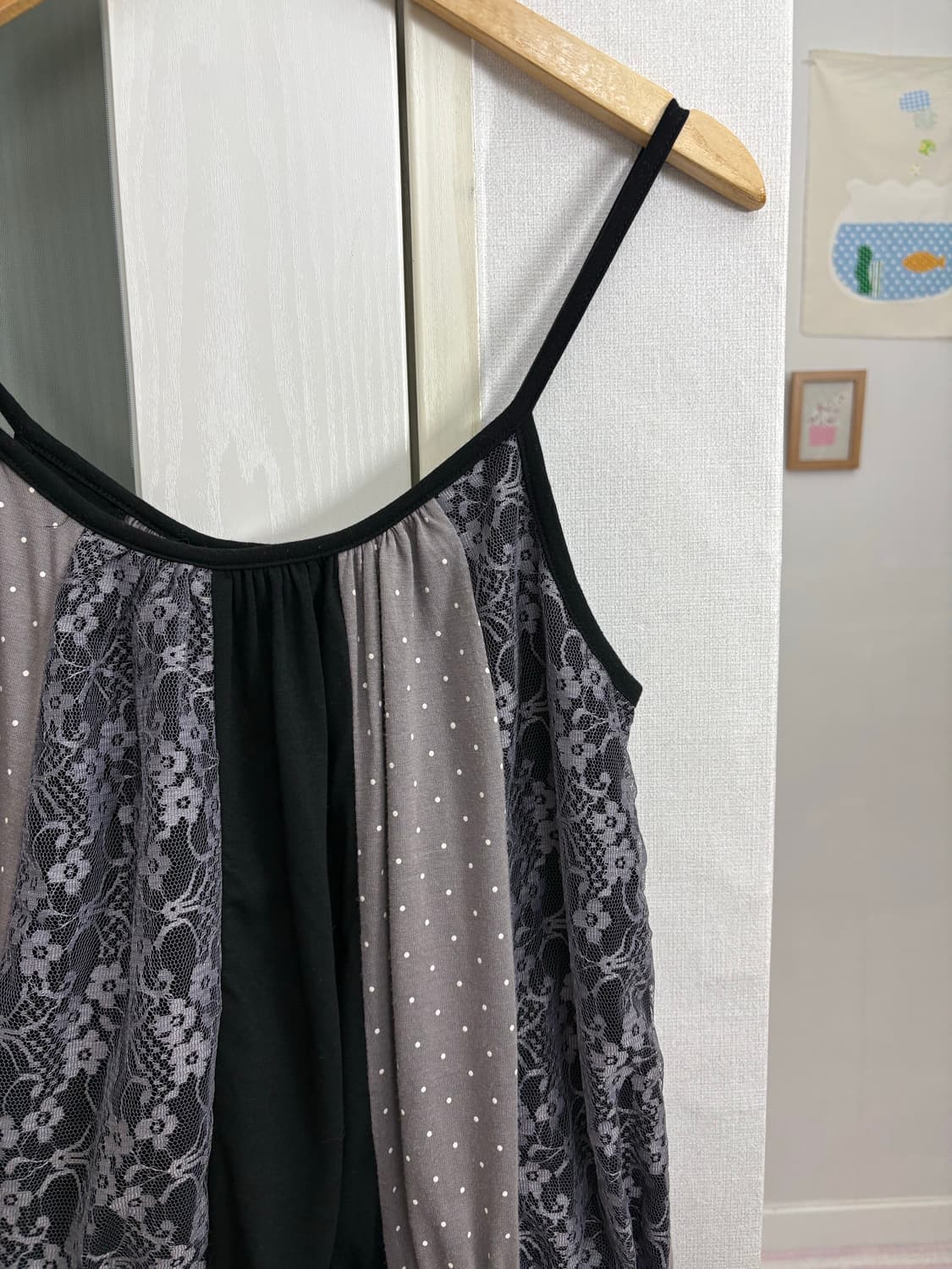 도트 레이스 슬리브리스 상품이미지2