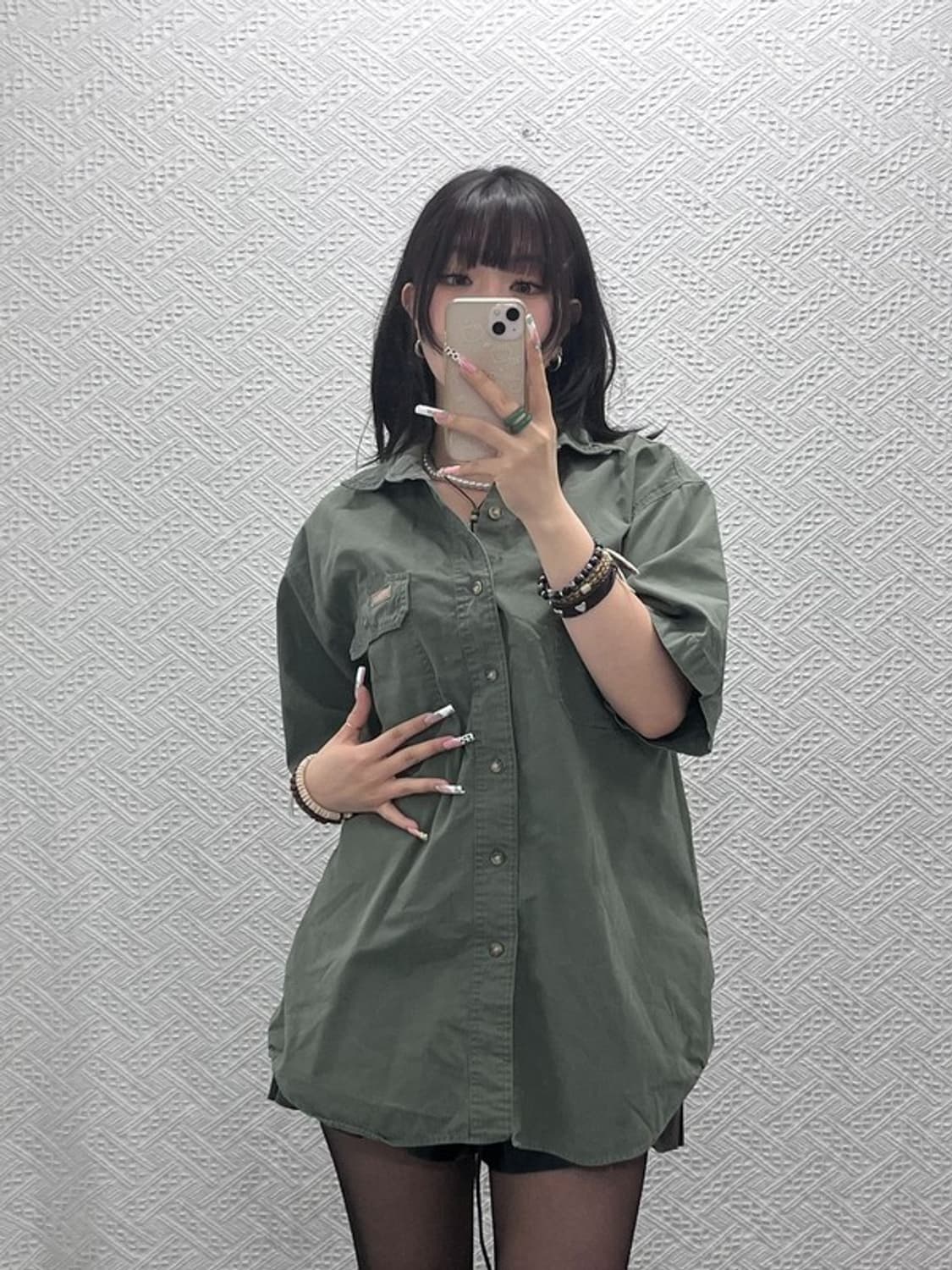 칼하트 빈티지 밀리터리 말차카키 워크 반팔 셔츠 M C11103 상품이미지1