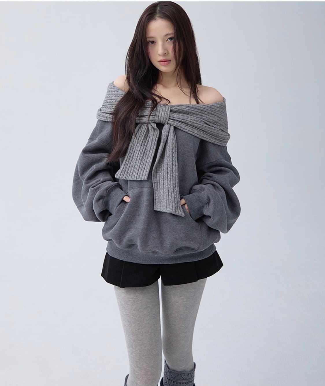 더티스 리본후드 TWO-WAY RIBBON OFF SHOULDER HOO 상품이미지3