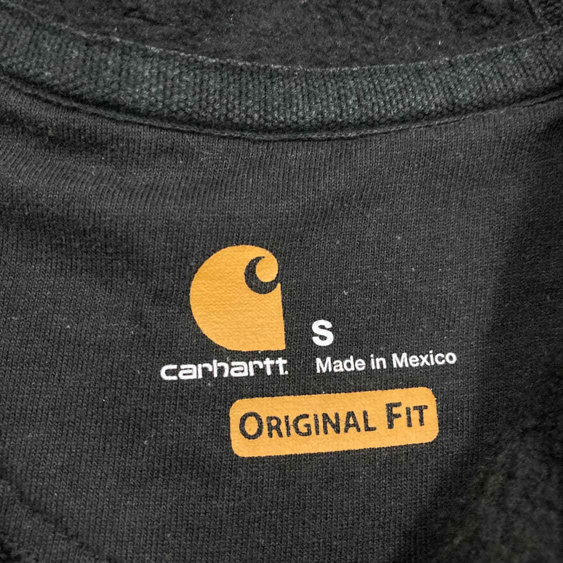 칼하트 차콜 컬러 패치 박스 로고 후드 집업 상품이미지3