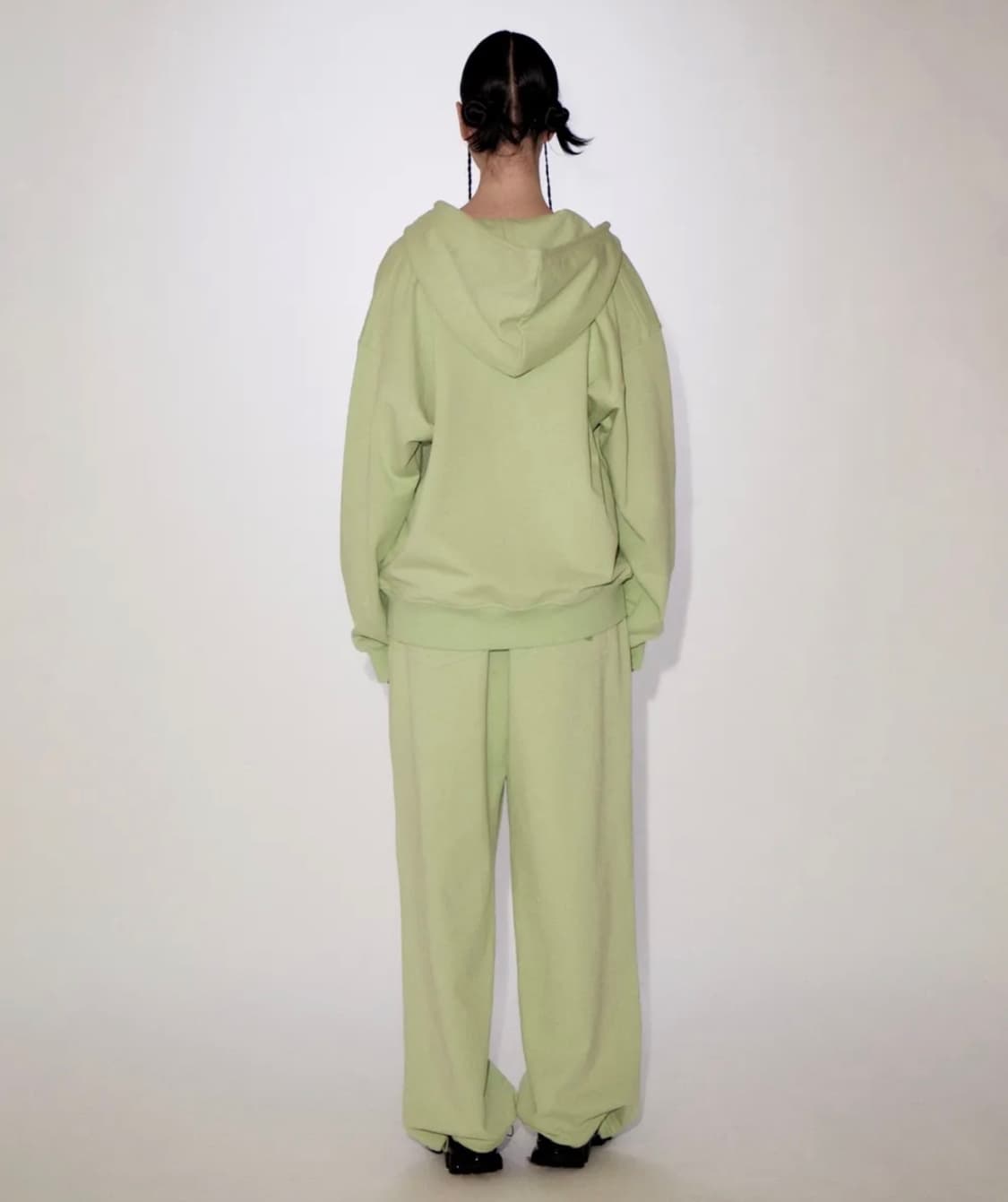 레스트앤레크레이션 로고 스티치 후드집업 옐로그린 상품이미지2