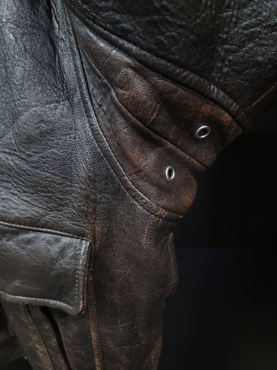 Vintage Polo Club Leather Bomber Jacket 상품이미지5