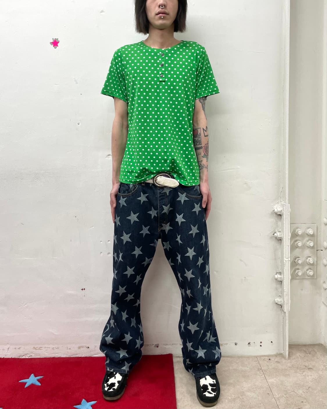 Button Green Dot Short Sleeve 상품이미지2
