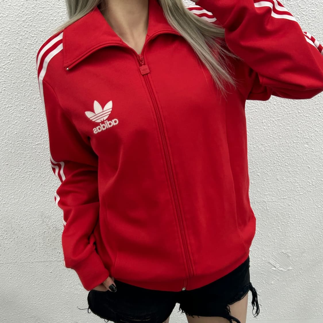 아디다스 파이어버드 화이트라인 레드 트랙탑 100 상품이미지1