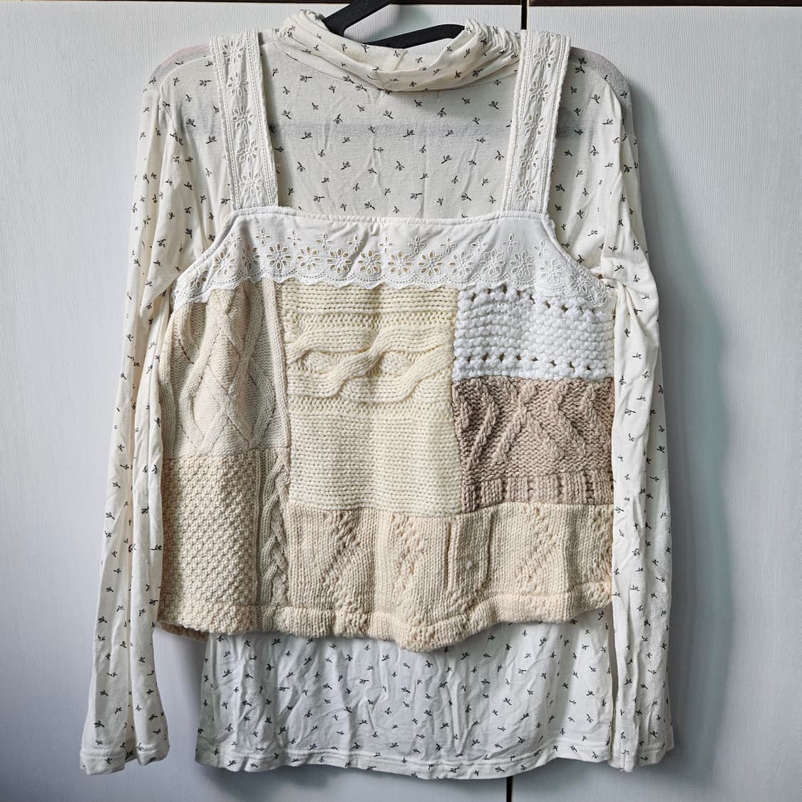 모리걸 폴라티 니트 뷔스티에 세트 일본 빈티지 상품이미지3