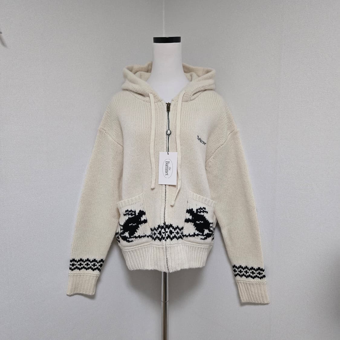 더바넷 모노 스키 니트 후드집업 (새상품) / 여성 후드집업/ 여성 가디 상품이미지7