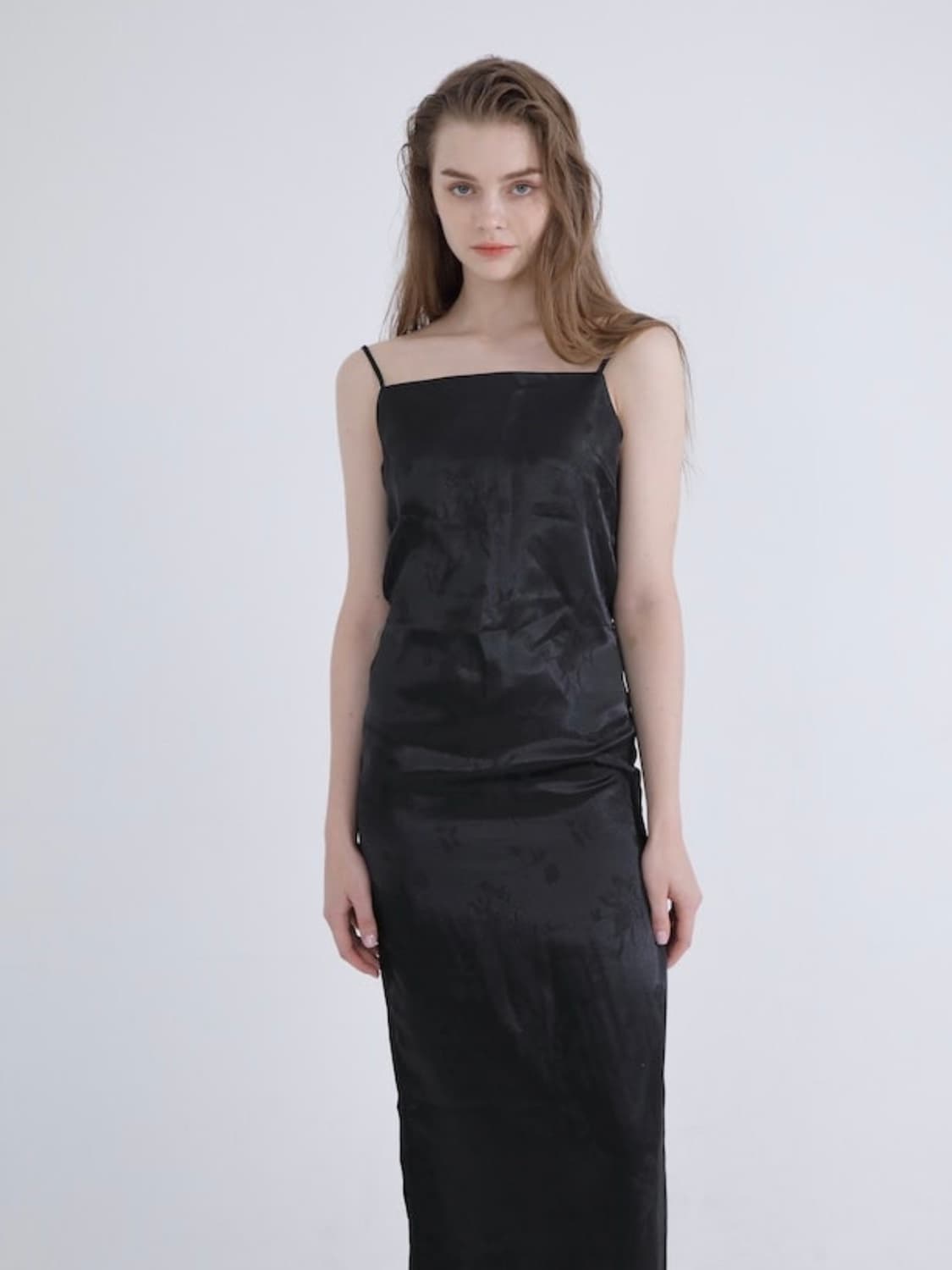 wsc 아카이브 orchid dress 오키드 자카드 원피스 블랙 상품이미지2