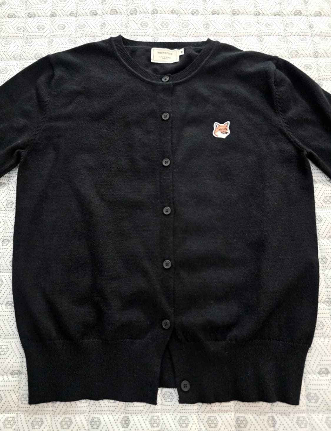 메종키츠네 폭스 패치 블랙 가디건 ~55반 상품이미지6