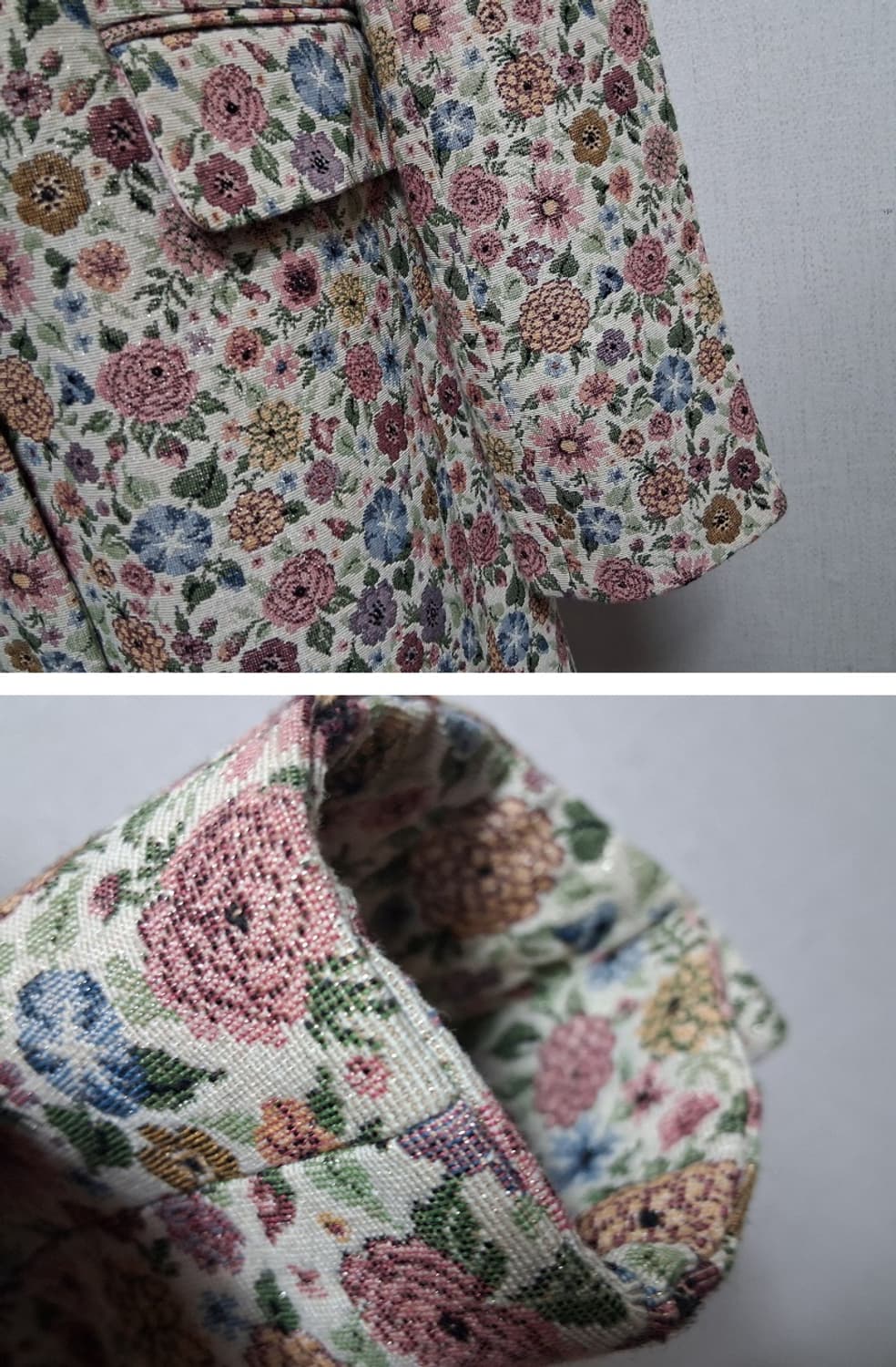 일본빈티지수입 꼼사이즘 COMME CA ISM 플라워 쟈카드하프쟈켓 66 상품이미지6