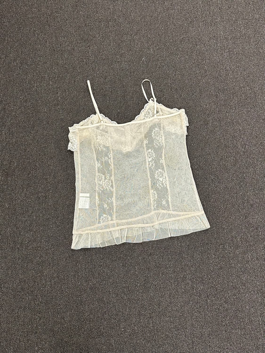 M)Japanese vintage 여성 레이스 디테일 시스루 나시 상품이미지6