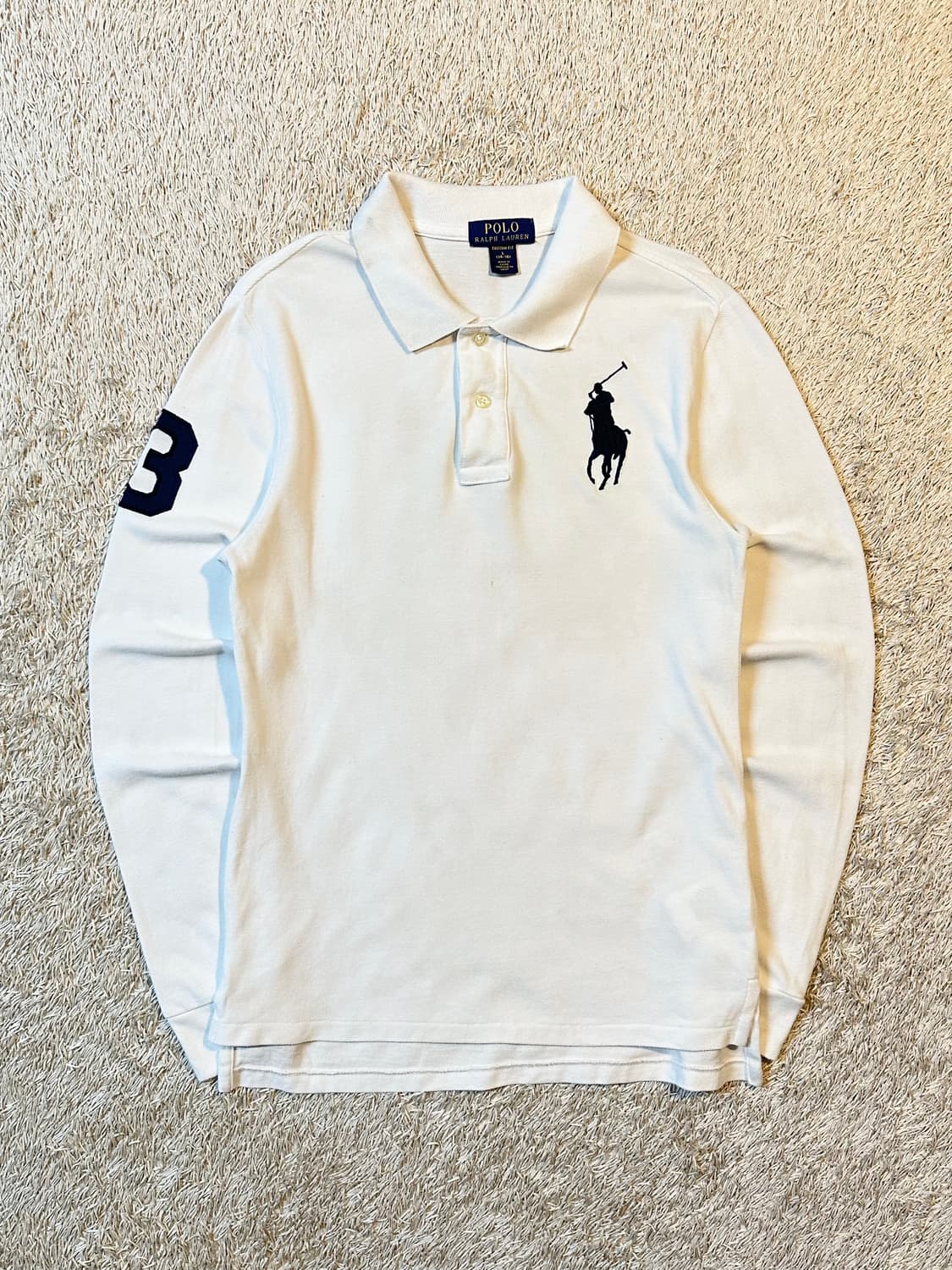 폴로 랄프로렌 신형 빅포니 로고 PK 긴팔 카라티 화이트 상품이미지1