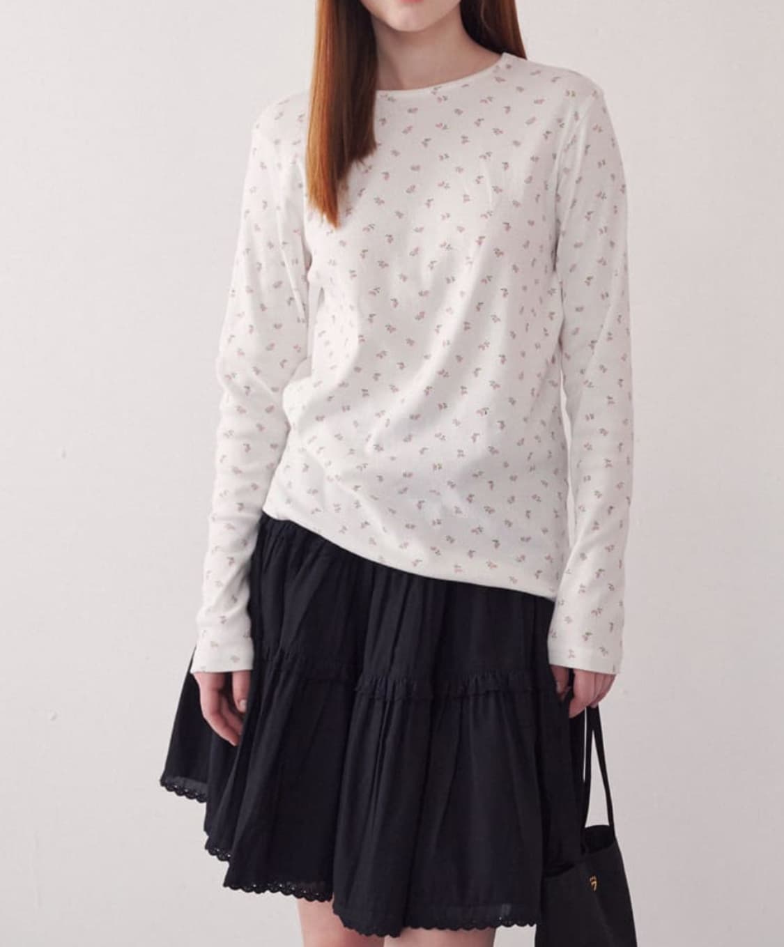 론론 FLORAL LONG SLEEVE IVORY PINK FLOWER 상품이미지1