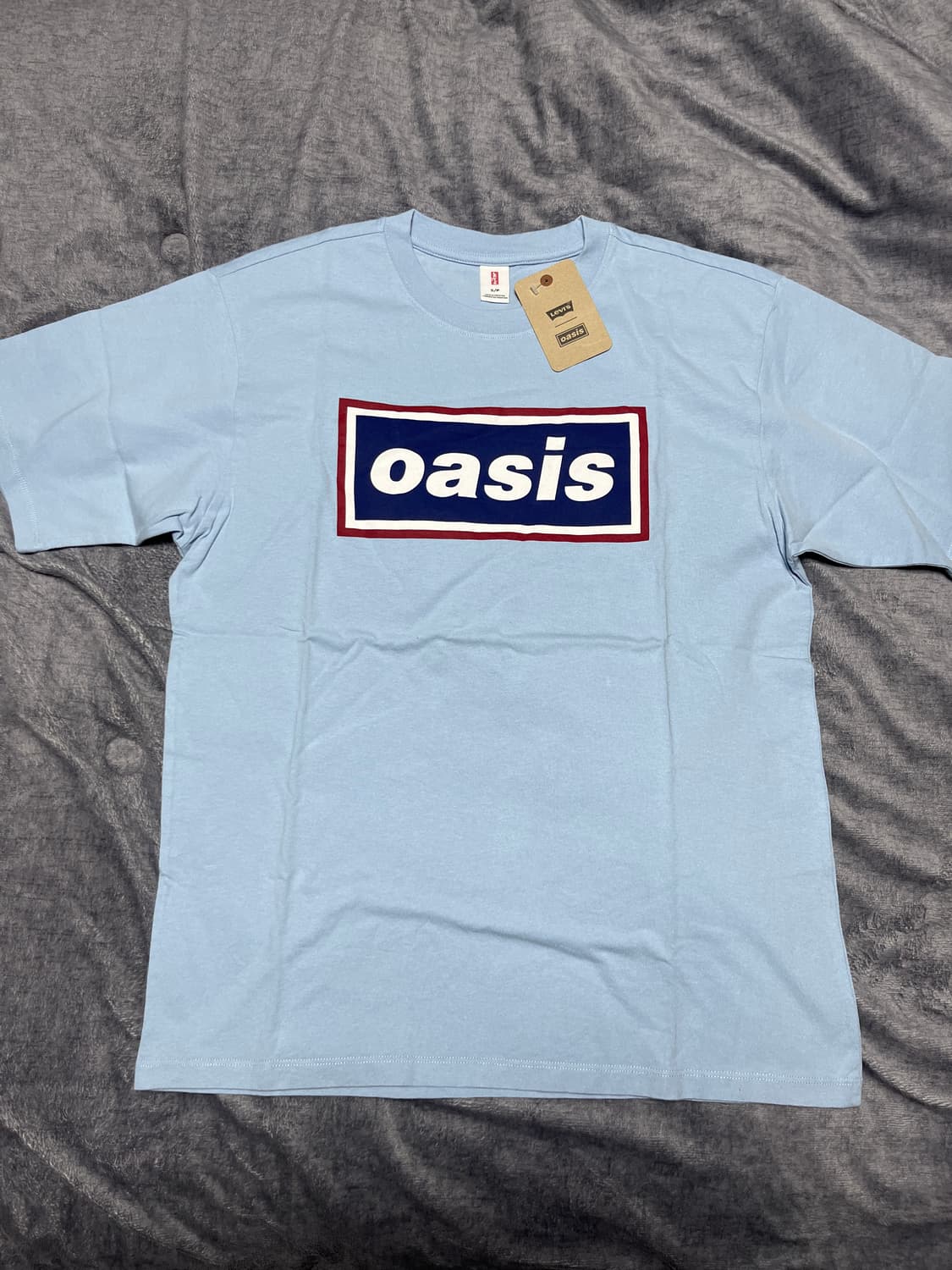 [S] 리바이스 오아시스 oasis 로고 반팔 티셔츠 하늘색 새상품 상품이미지4