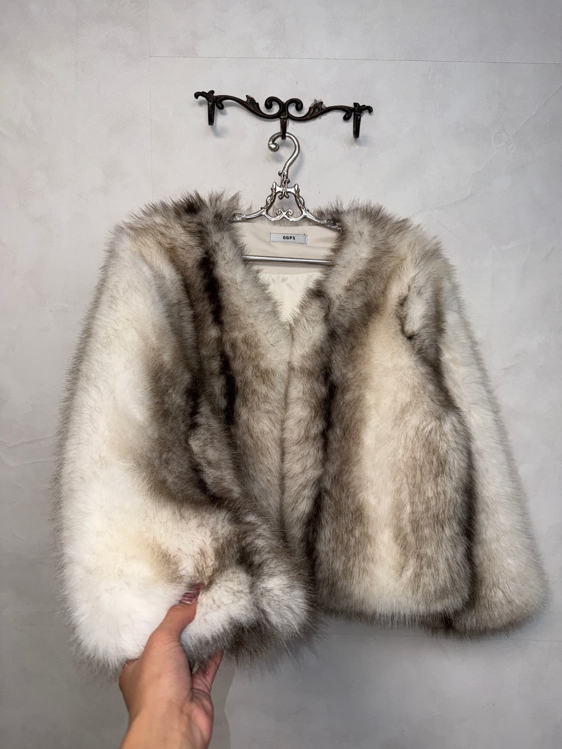 GGPX mixed ivory brown eco fur jacket  상품이미지2