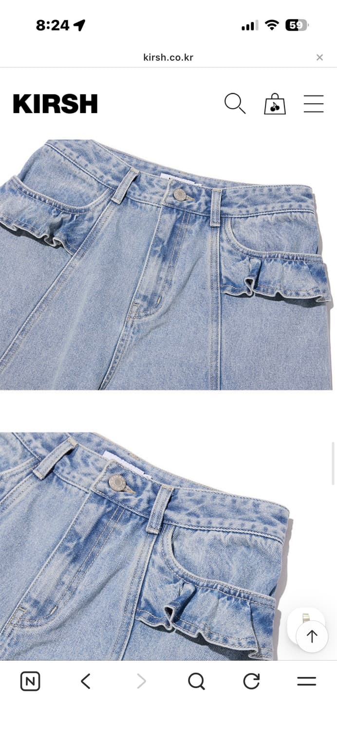 키르시 러플 디테일 와이드 데님 팬츠 상품이미지4