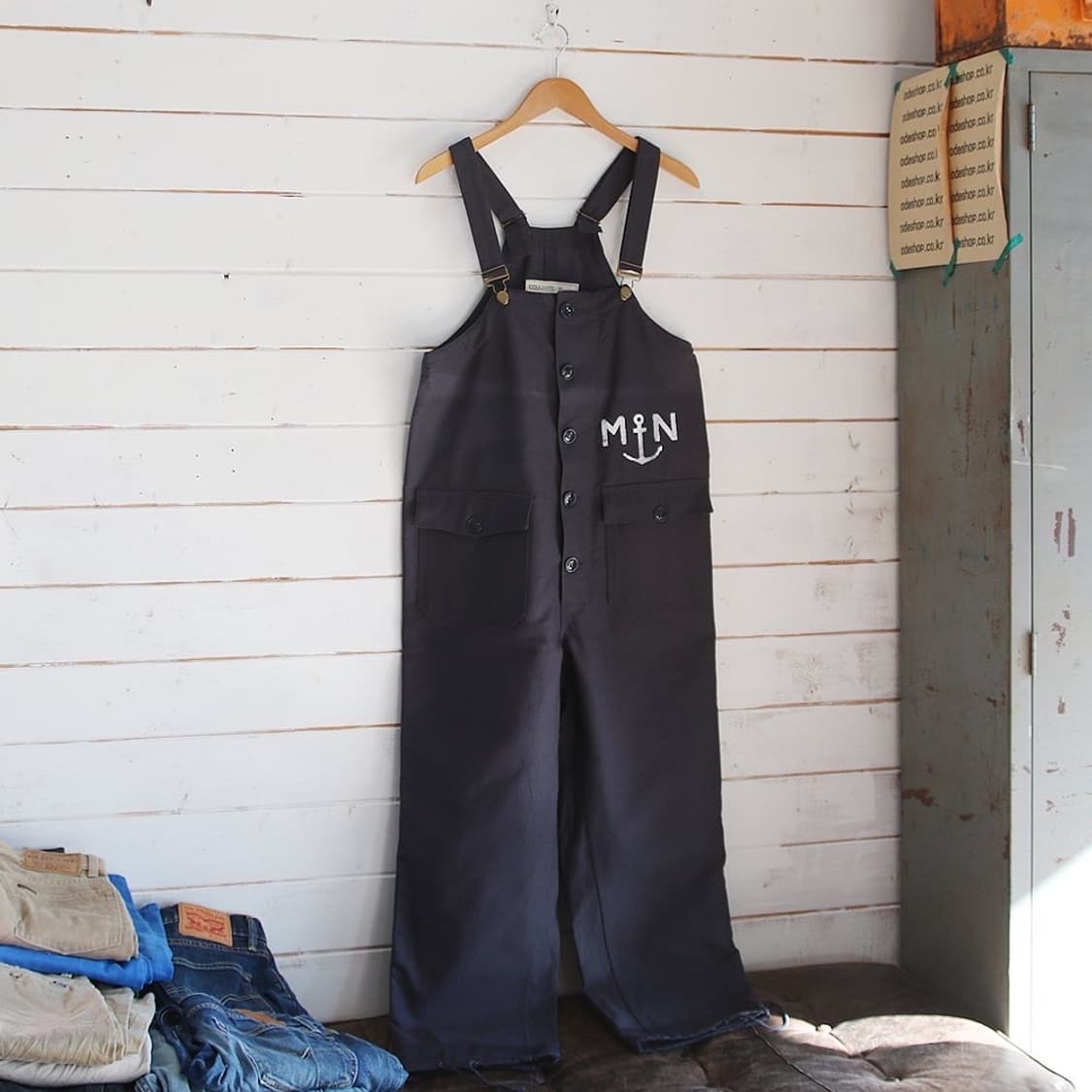 (착용컷) 프랑스 해군 오버롤 데크 팬츠 (남성용) 상품이미지2