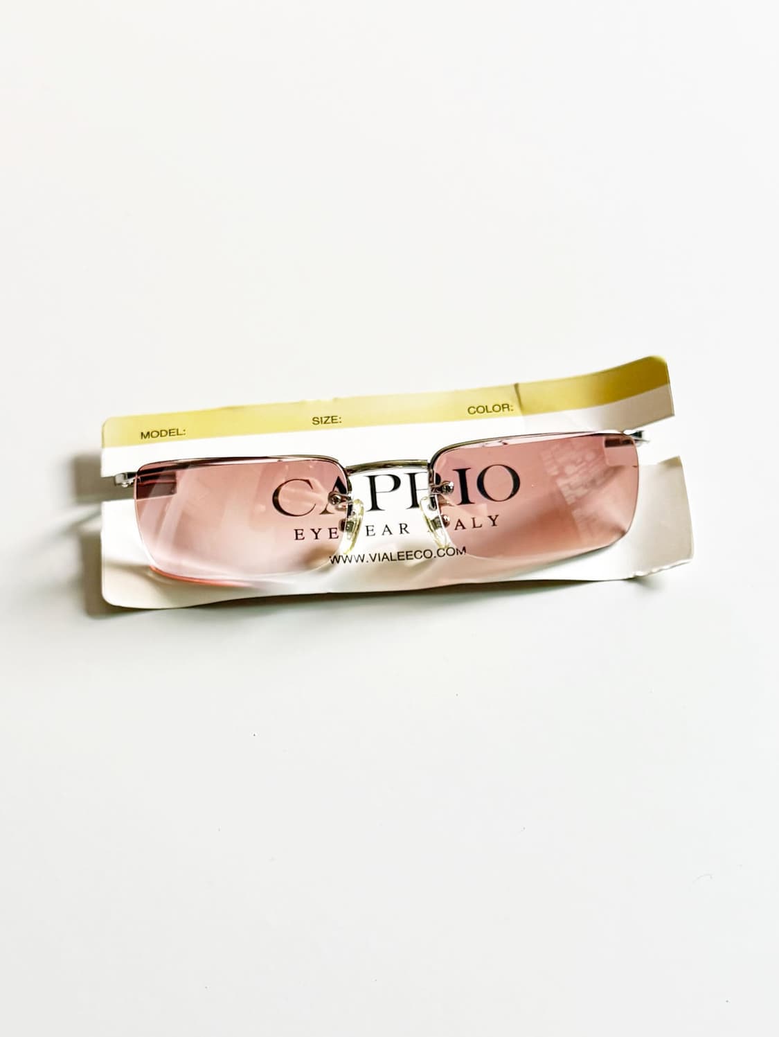 CAPRIO 무테 스퀘어 메탈 빈티지 틴트 선글라스 상품이미지1