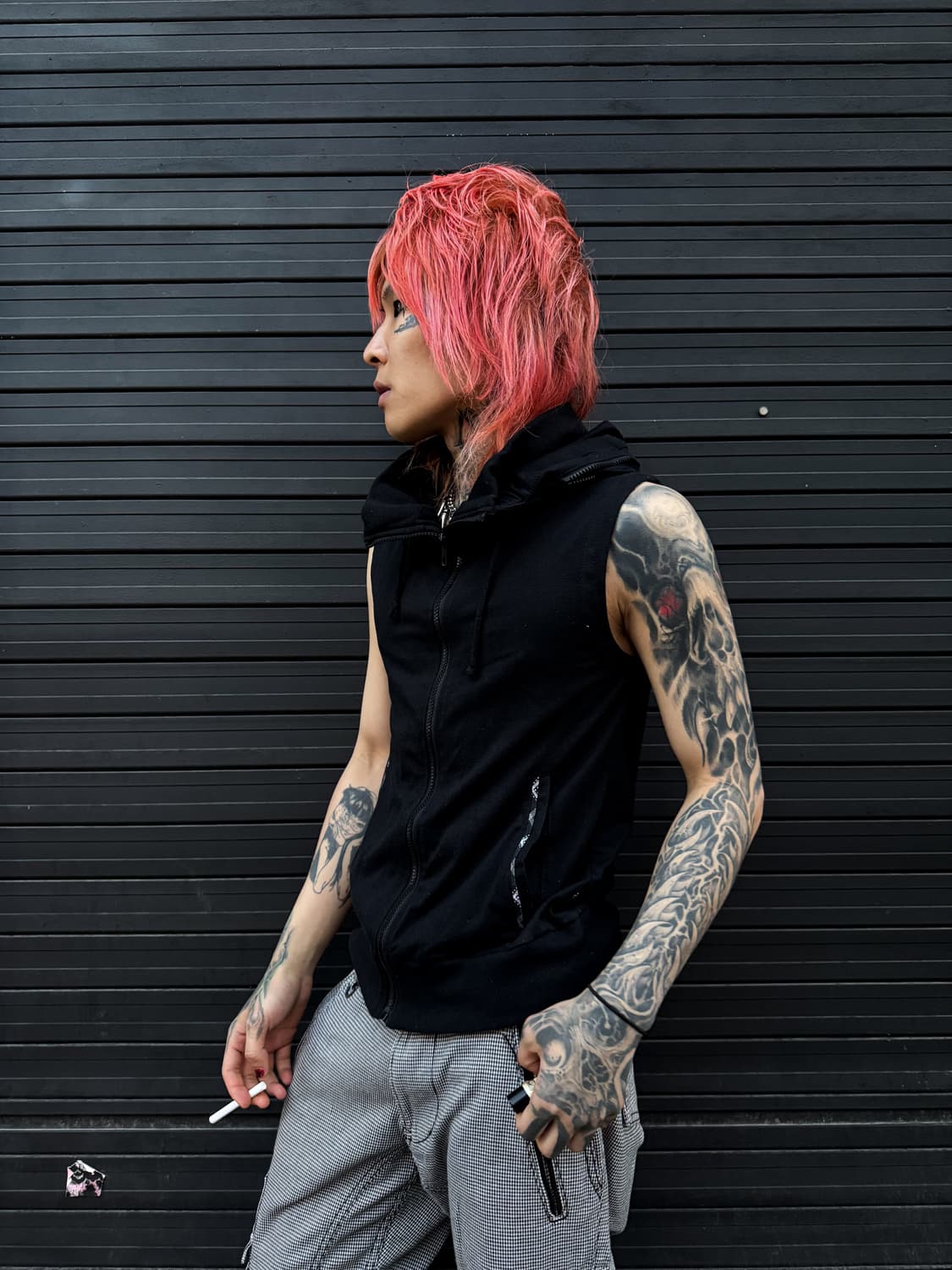 Burnings Sho - Black Gimic Hood Zip-Up 상품이미지1