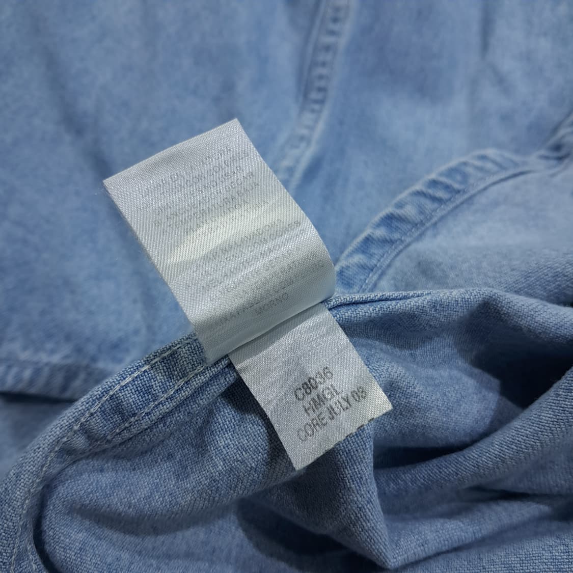 CL391 XL 할리데이비슨 00s 홍콩판 코튼 로고자수 데님셔츠 상품이미지5