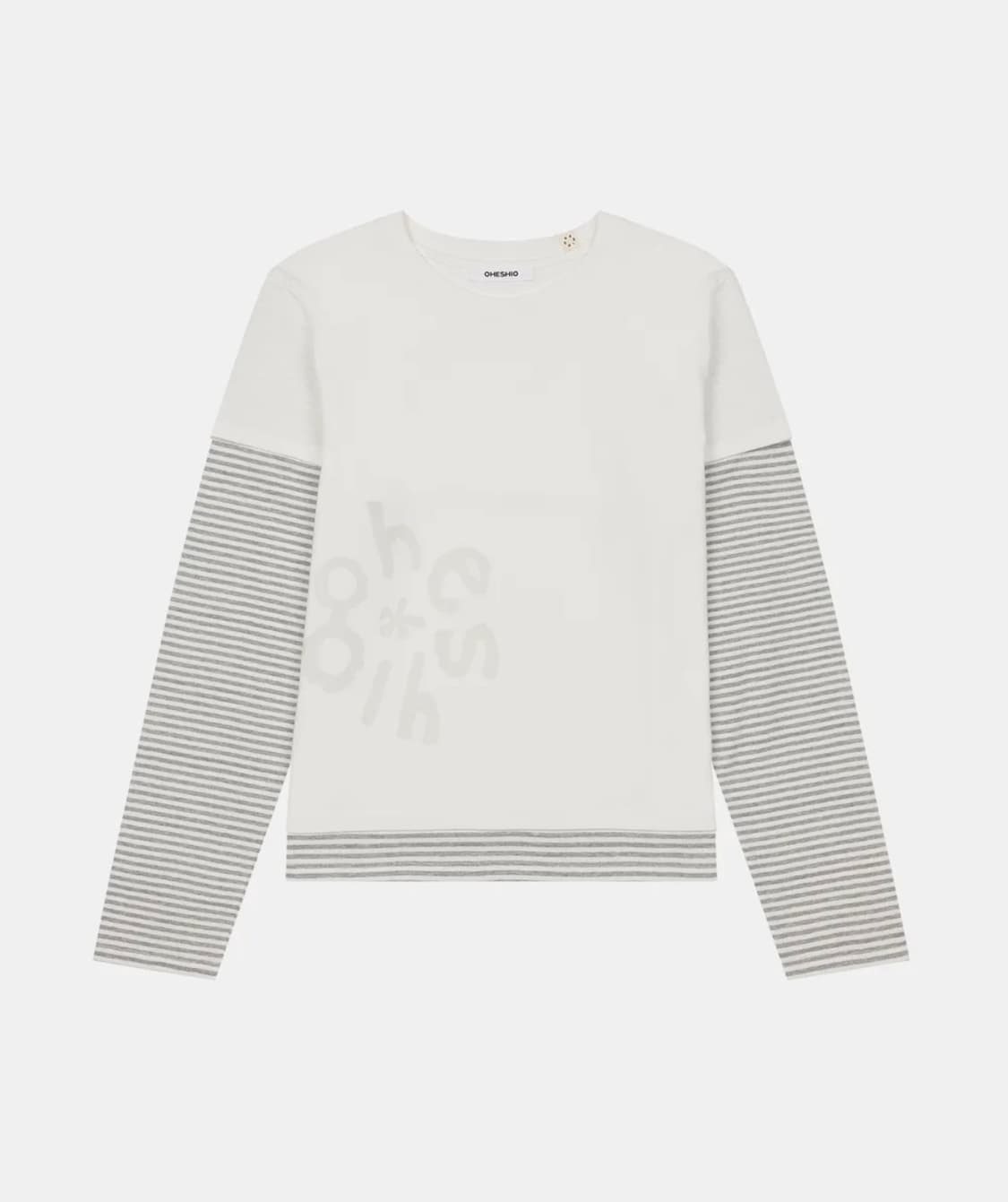 오헤시오 LOGO LAYERED STRIPE LONG T-SHIRT 상품이미지1