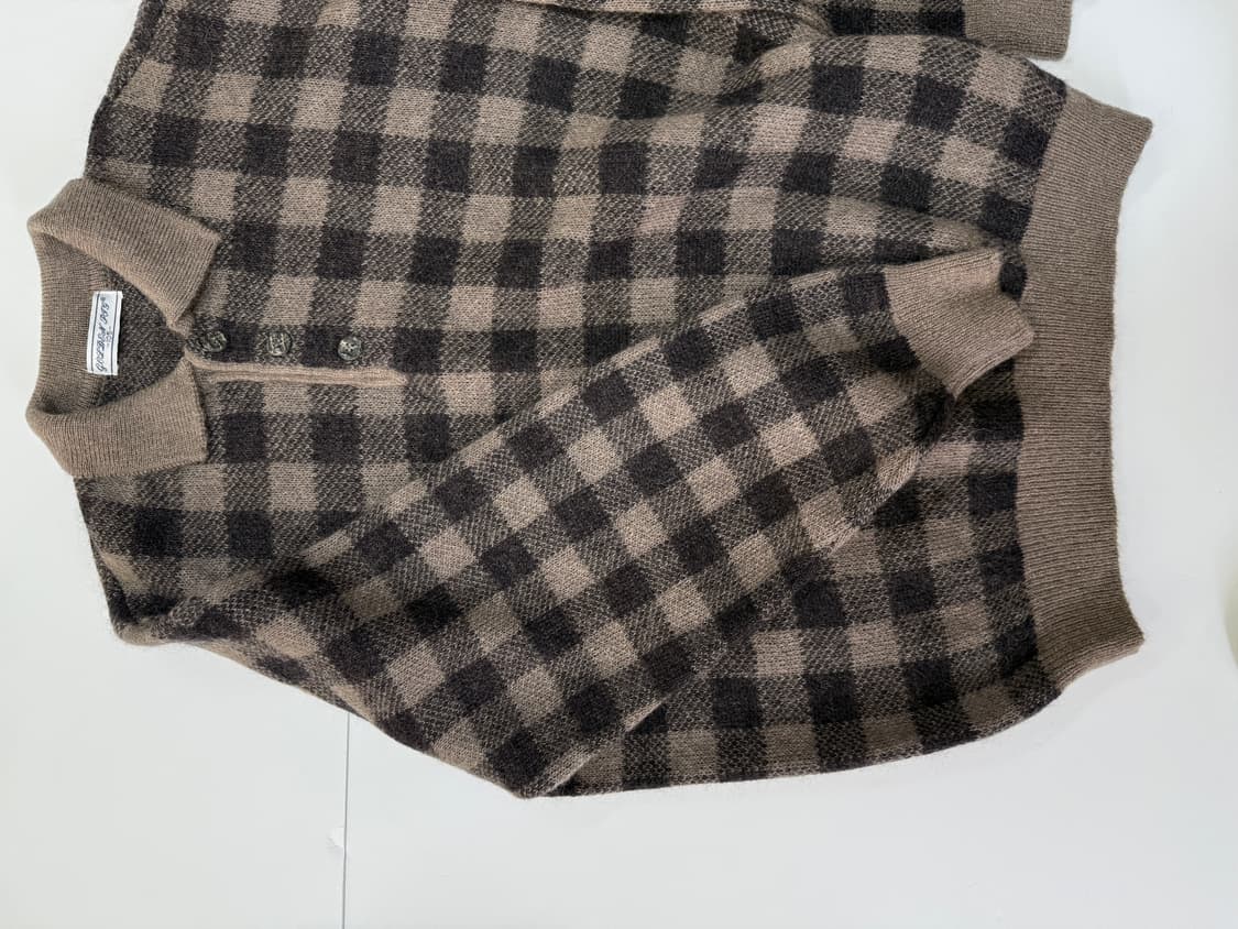 빈티지 체크 니트 폴로 스웨터 상품이미지4