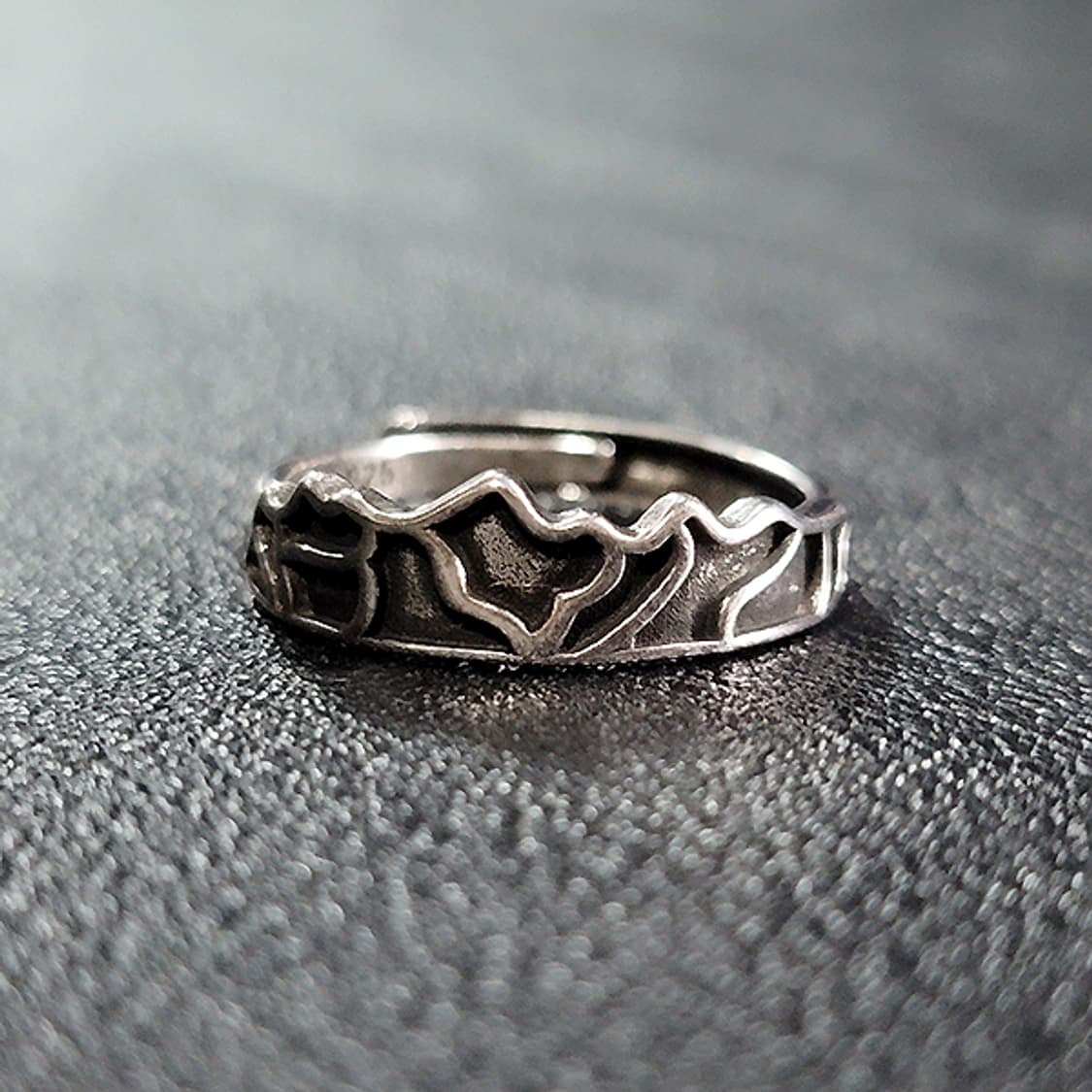 Kelran 실버 남자 엔틱 빈티지 명품 고대 산맥 자연 반지 상품이미지1