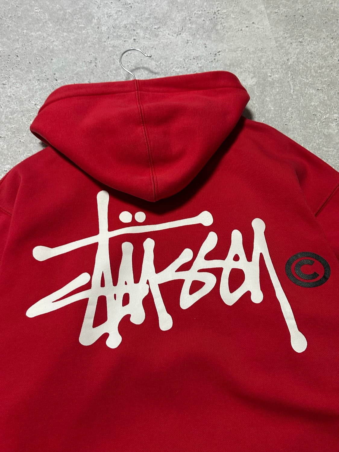 스투시 스탁 빅로고 레드 후드티 상품이미지2