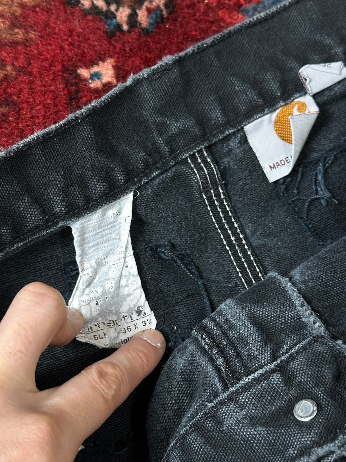 OG USA Made 칼하트 더블니 블랙 칼하트 B01 썩블니 상품이미지9