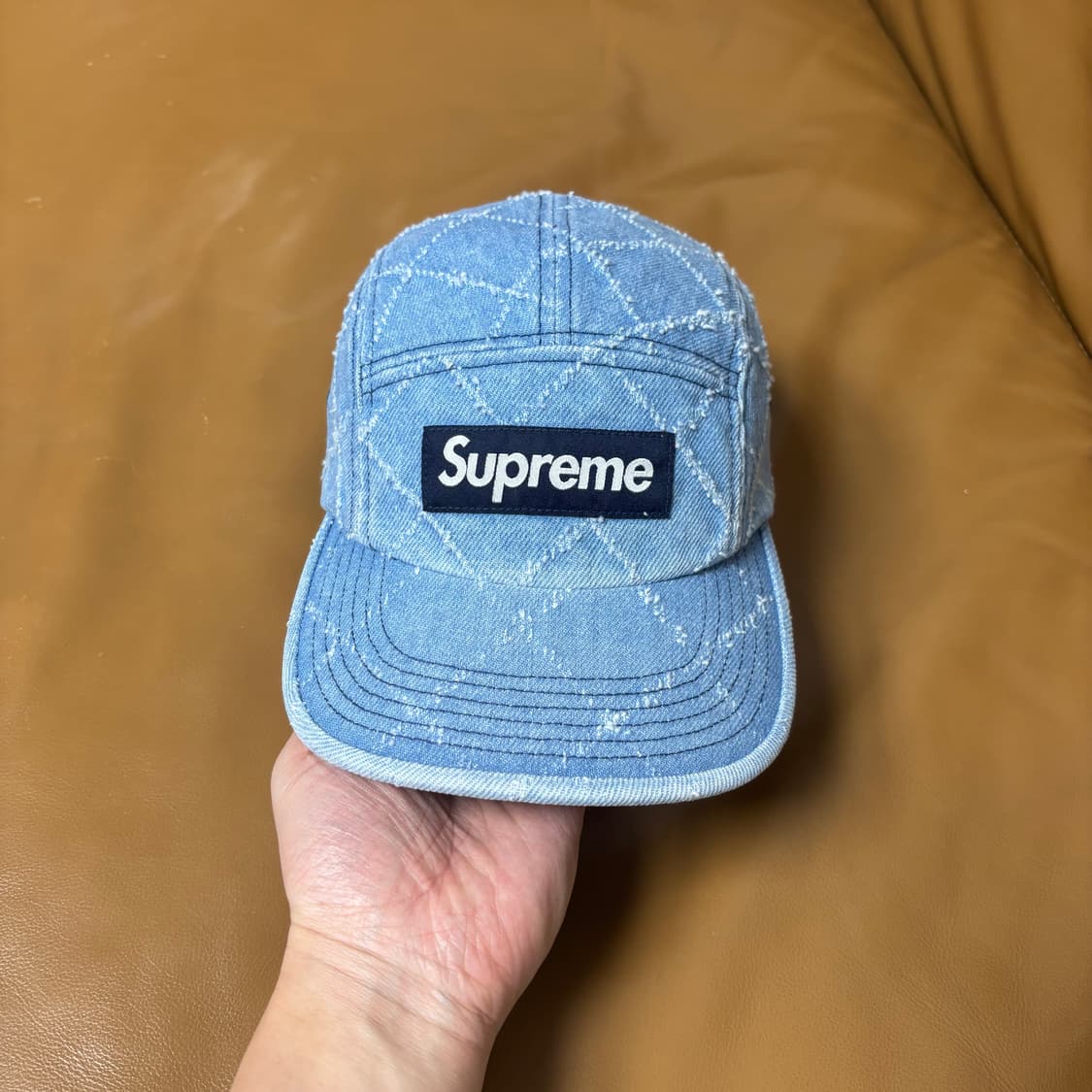 슈프림 캠프캡 모자 박스로고 펀치드 데님 상품이미지2