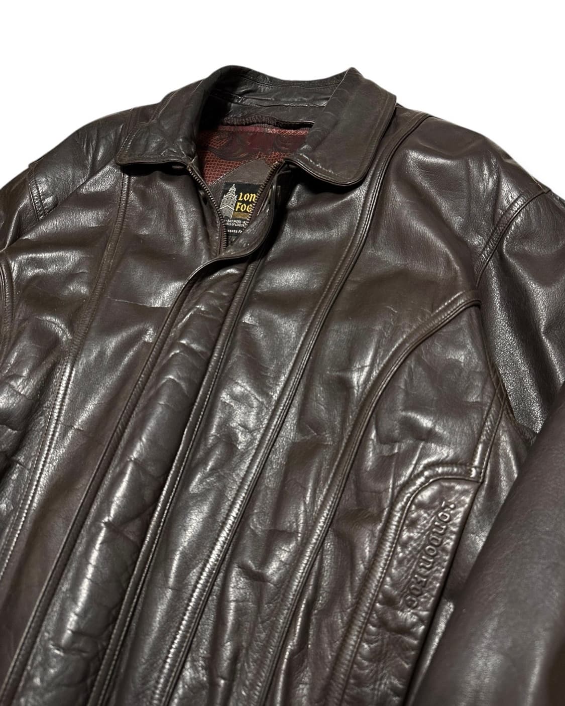 런던포그 딥브라운 리얼레더 A-2 자켓 상품이미지4